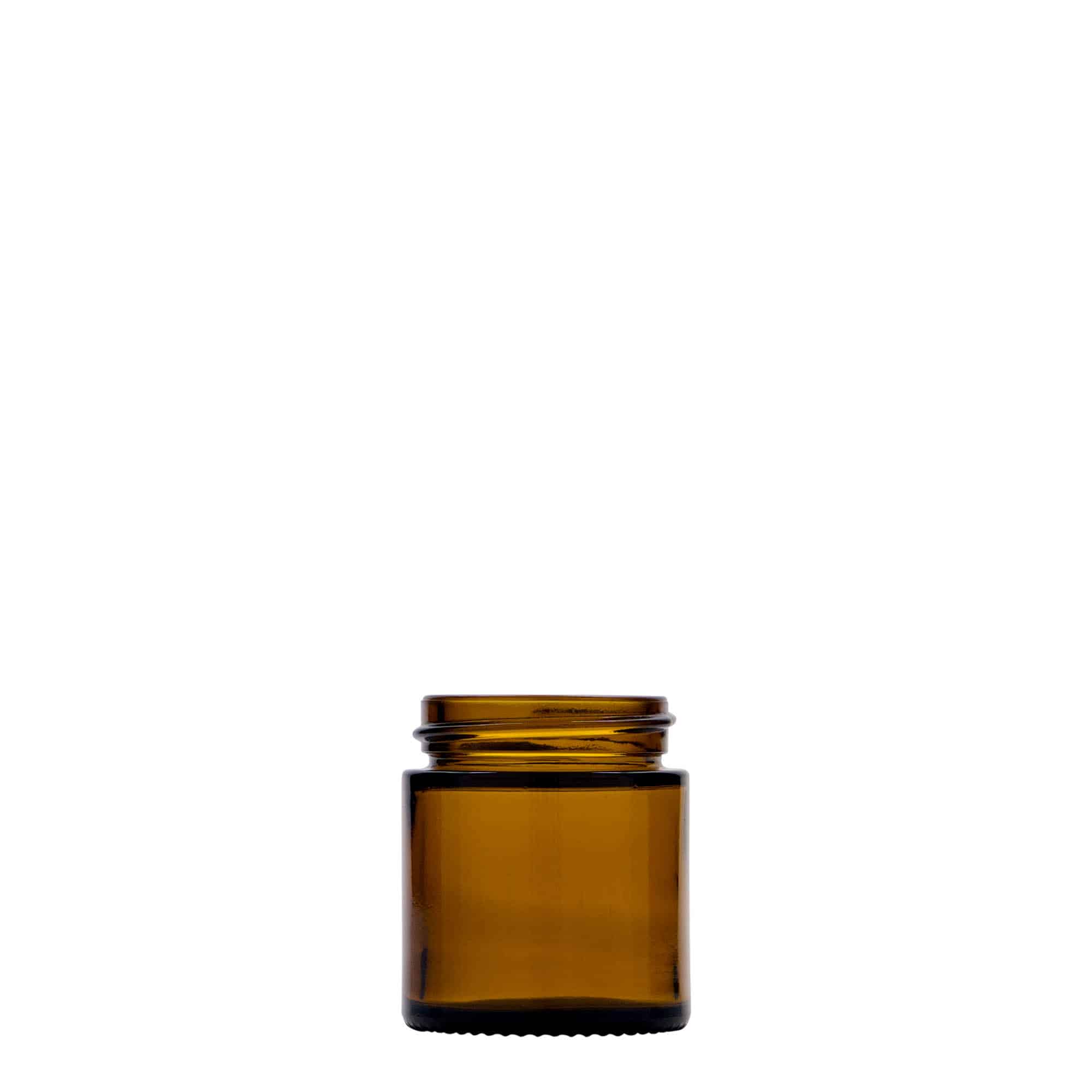 30 ml krukke "Brown Line", glass, brun, åpning: Skrulokk