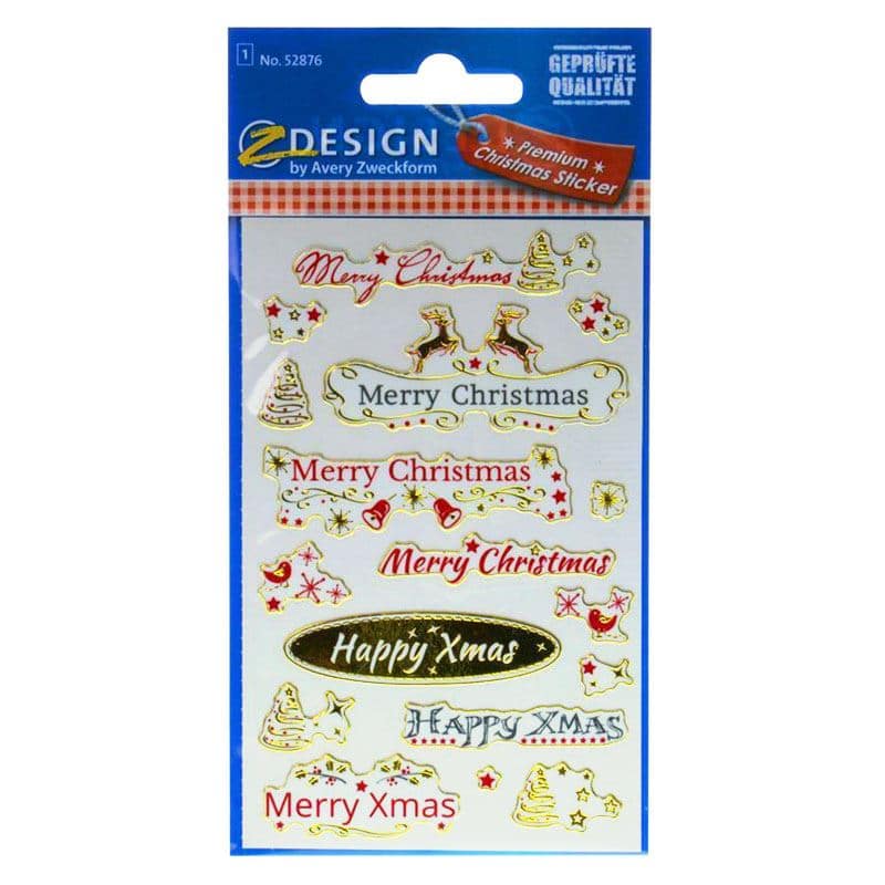 Zweckform-klistremerker "Merry Christmas", papir, flerfarget