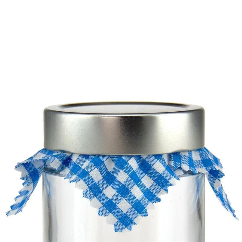 Stoffhette rutete 12x12, kvadratisk, tekstil, petrol, åpning: TO38-TO53