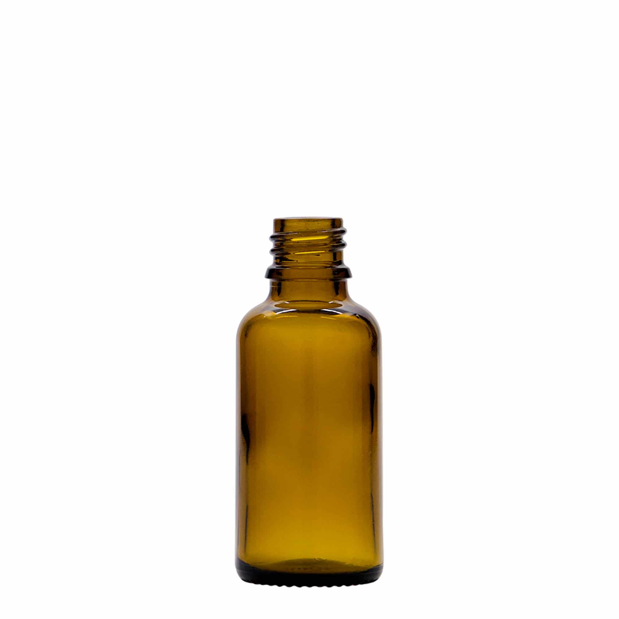 30 ml pipetteflaske medisin, glass, brun, åpning: DIN 18