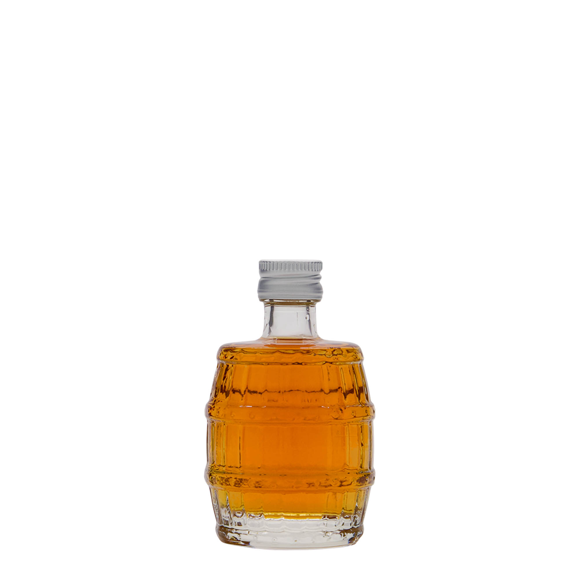 50 ml glassflaske 'Tønne', åpning: PP 18
