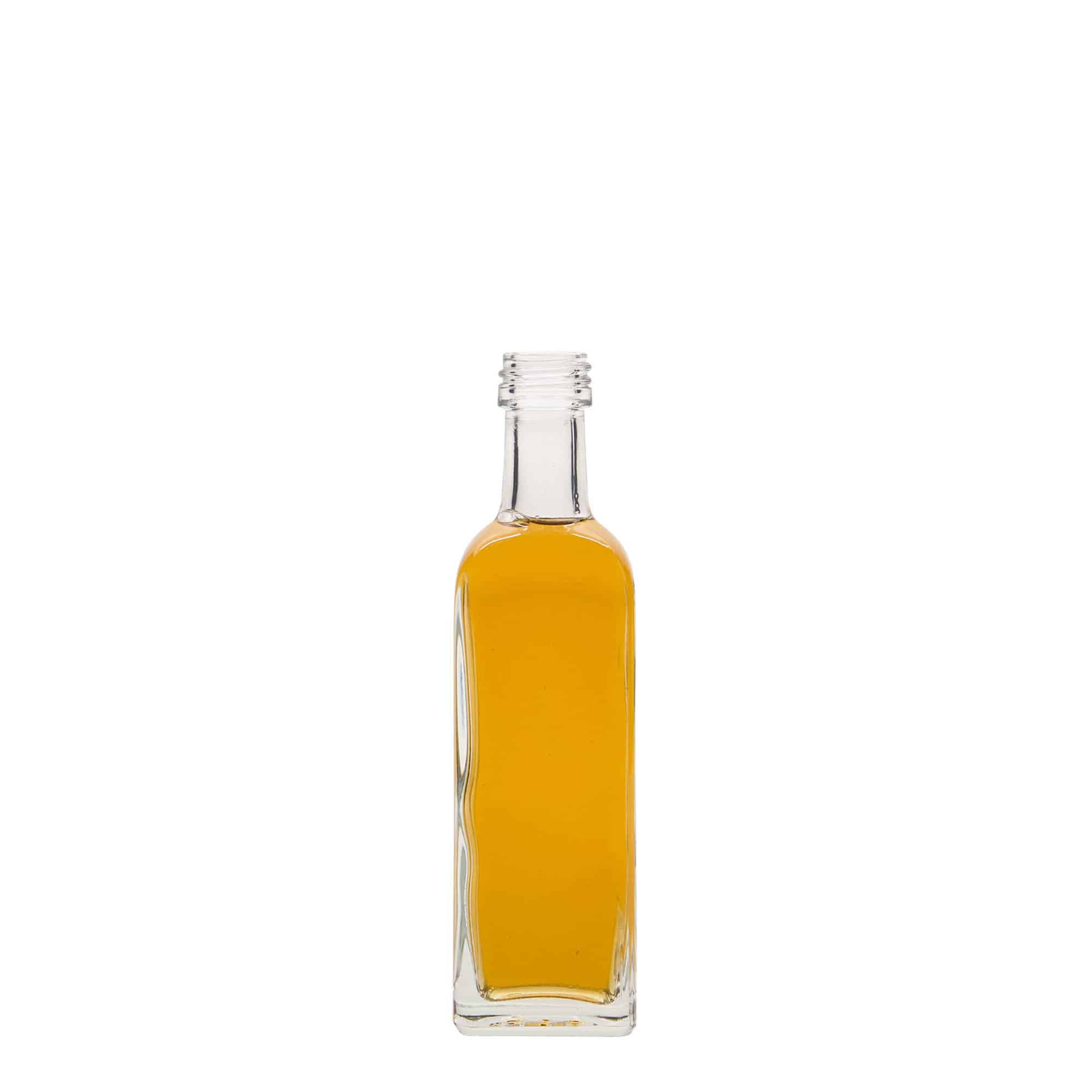 60 ml glassflaske 'Marasca', firkantet, åpning: PP 18