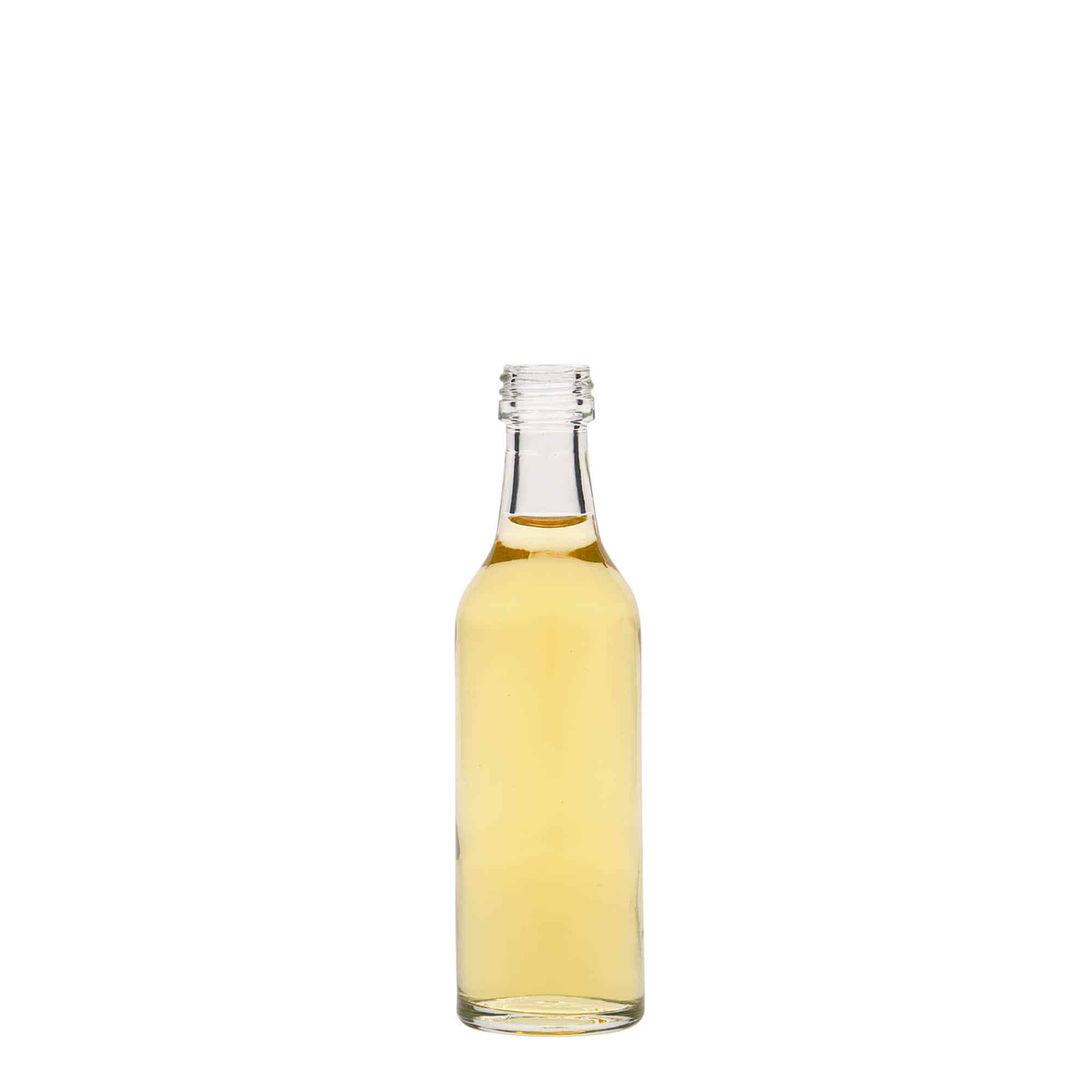 50 ml glassflaske rett hals, åpning: PP 28