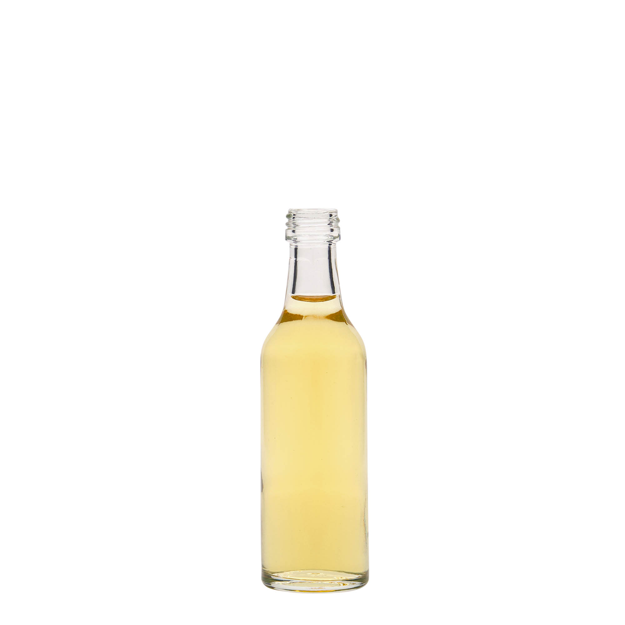 50 ml glassflaske med rett hals, åpning: PP 18 50 ml glassflaske med rett hals, åpning: PP 18