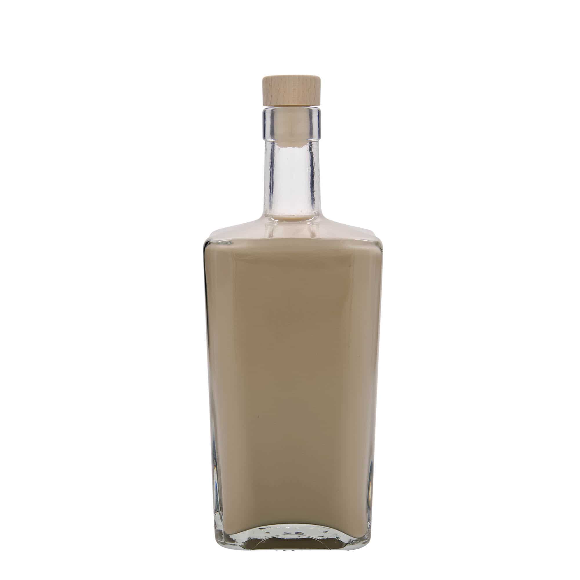 700 ml glassflaske "Noel", kvadratisk, åpning: Kork