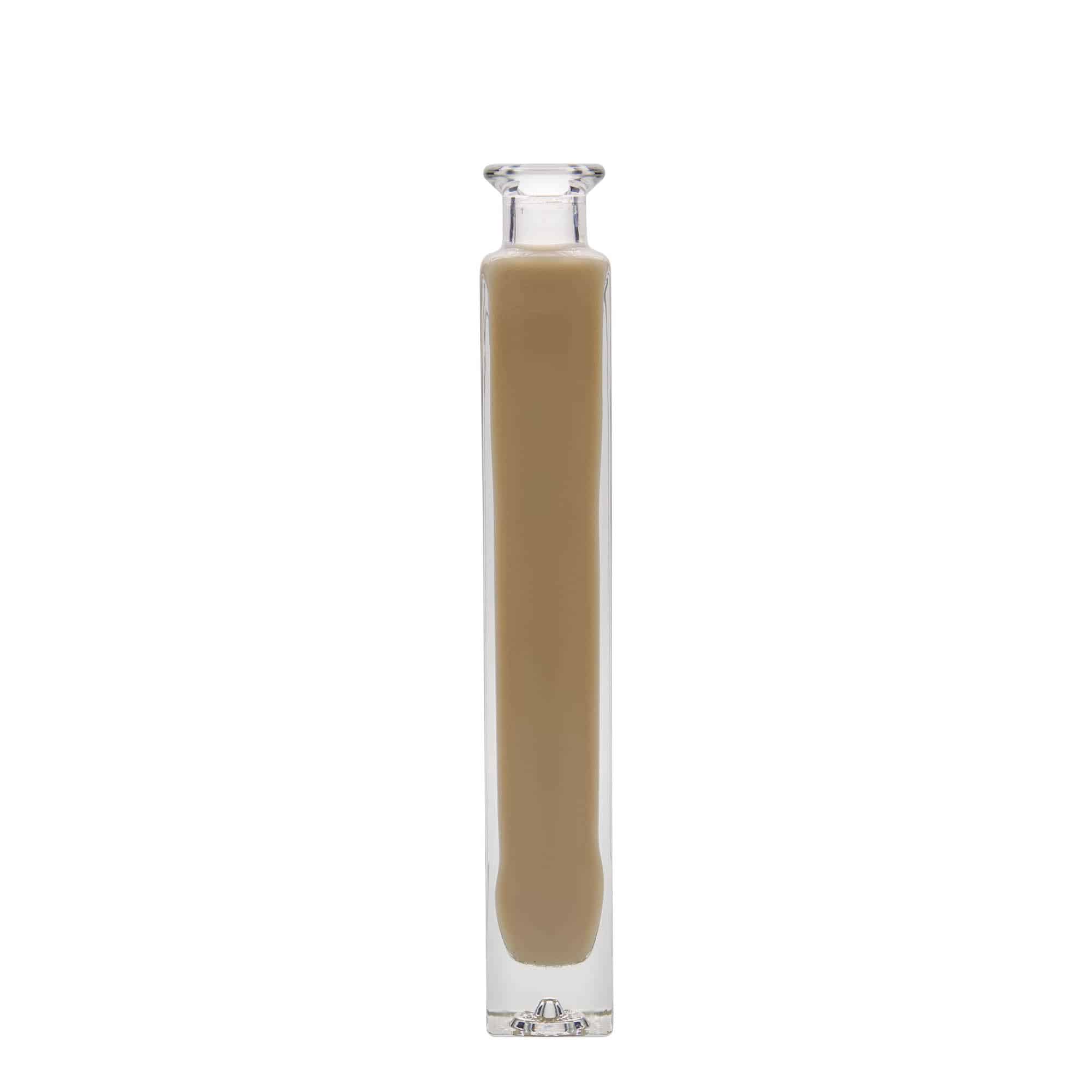 200 ml glassflaske "Tommy", kvadratisk, åpning: Kork