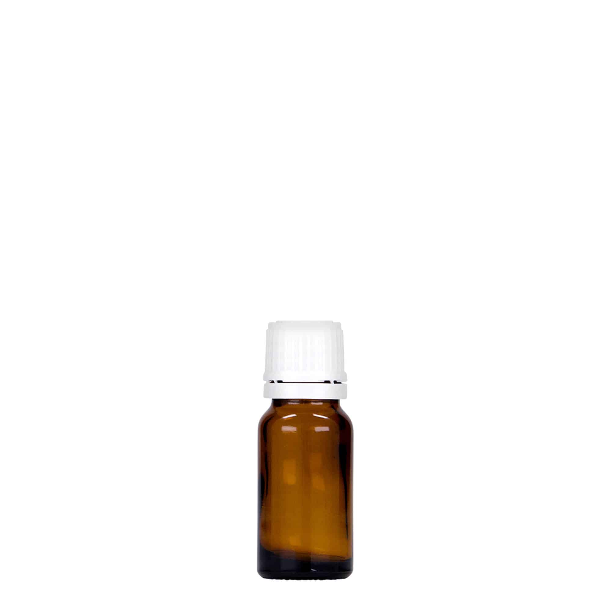 10 ml medisinsk flaske, glass, brun, åpning: DIN 18