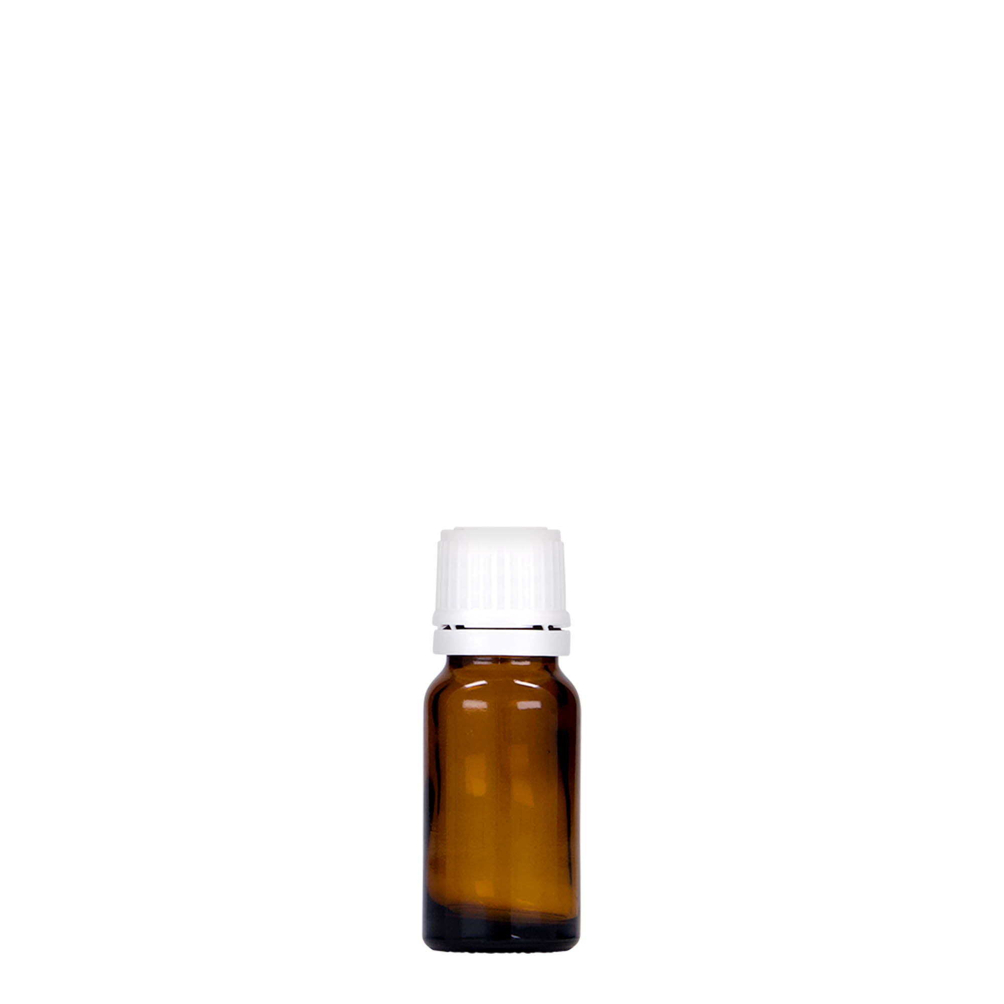 10 ml medisinsk flaske, glass, brun, åpning: DIN 18