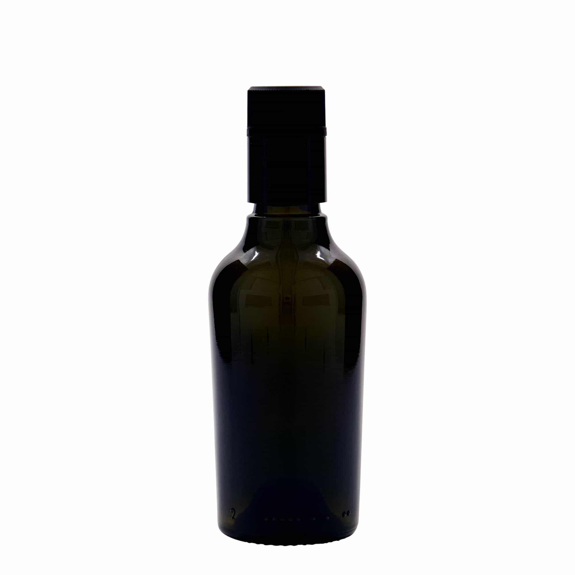 250 ml eddik-/oljeflaske "Oleum", glass, antikkgrønn, åpning: DOP