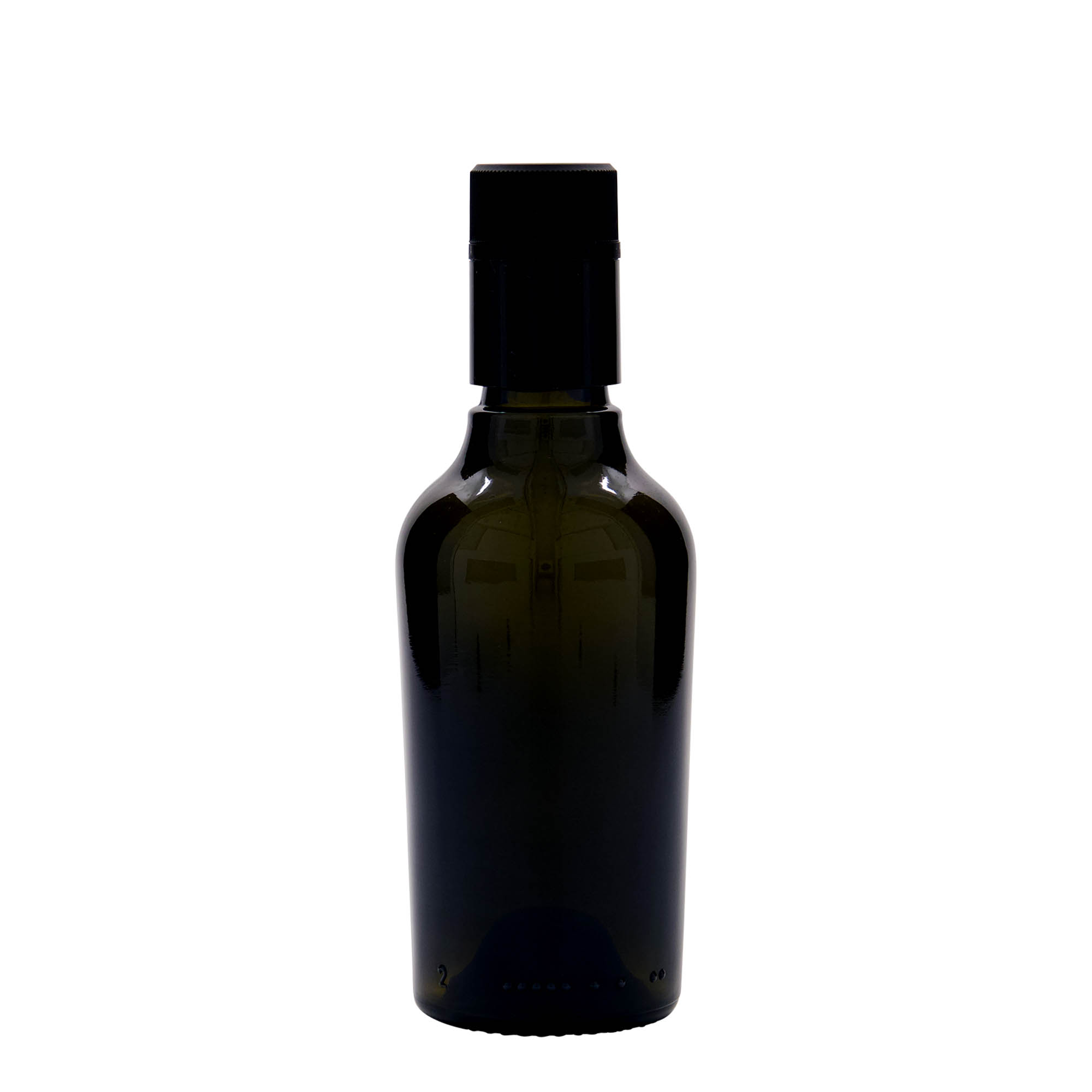 250 ml eddik-/oljeflaske 'Oleum', glass, antikkgrønn, åpning: DOP