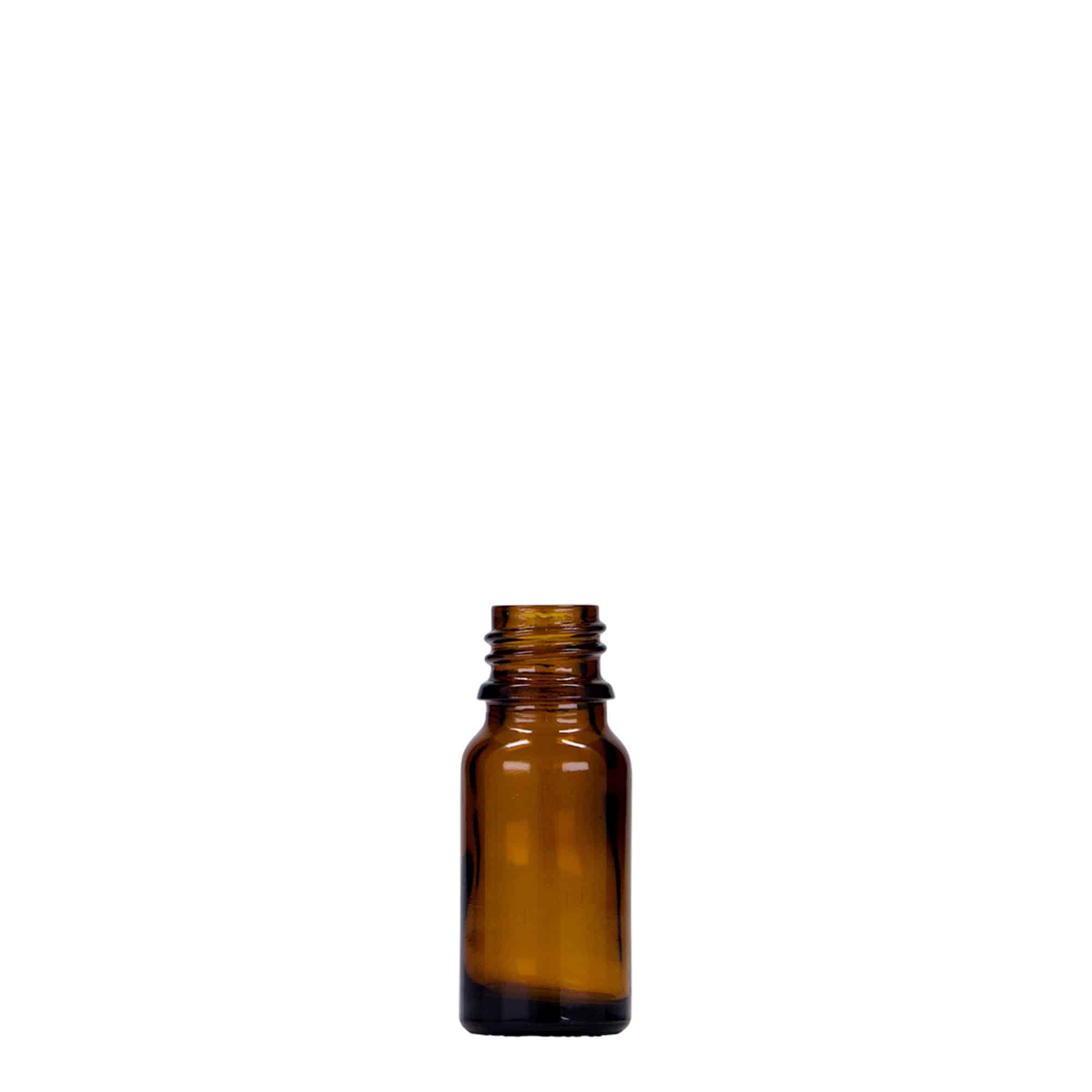 10 ml medisinsk flaske, glass, brun, åpning: DIN 18