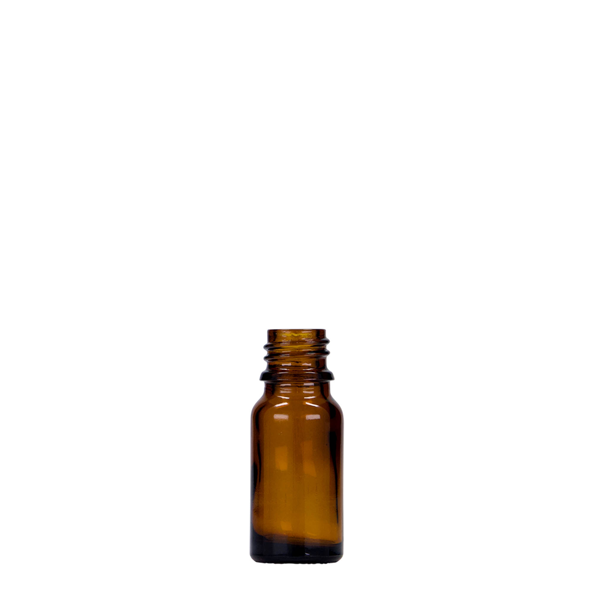 10 ml medisinsk flaske, glass, brun, åpning: DIN 18