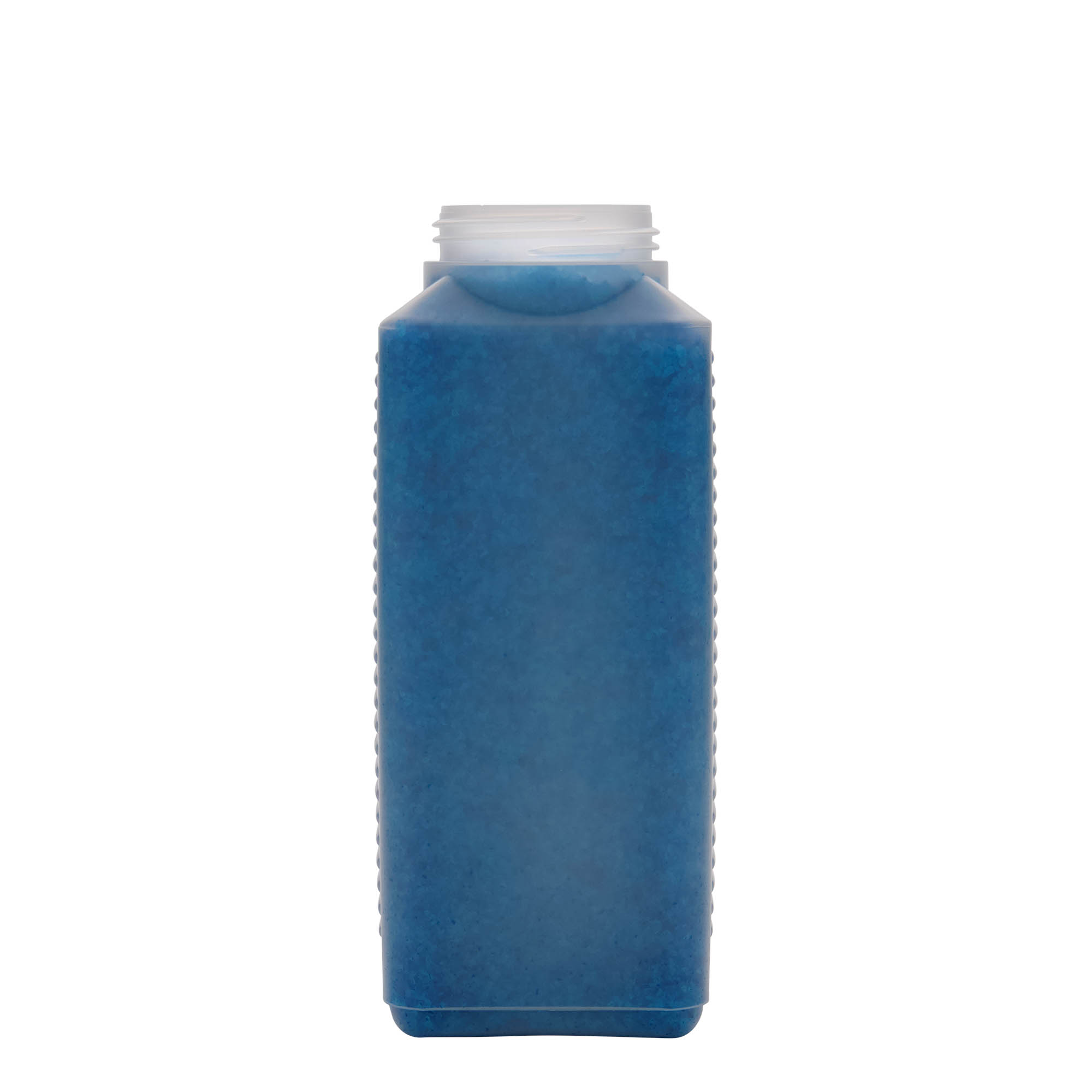 1.000 ml vid hals flaske, rektangulær, HDPE-plast, natur, åpning: DIN 60 EPE