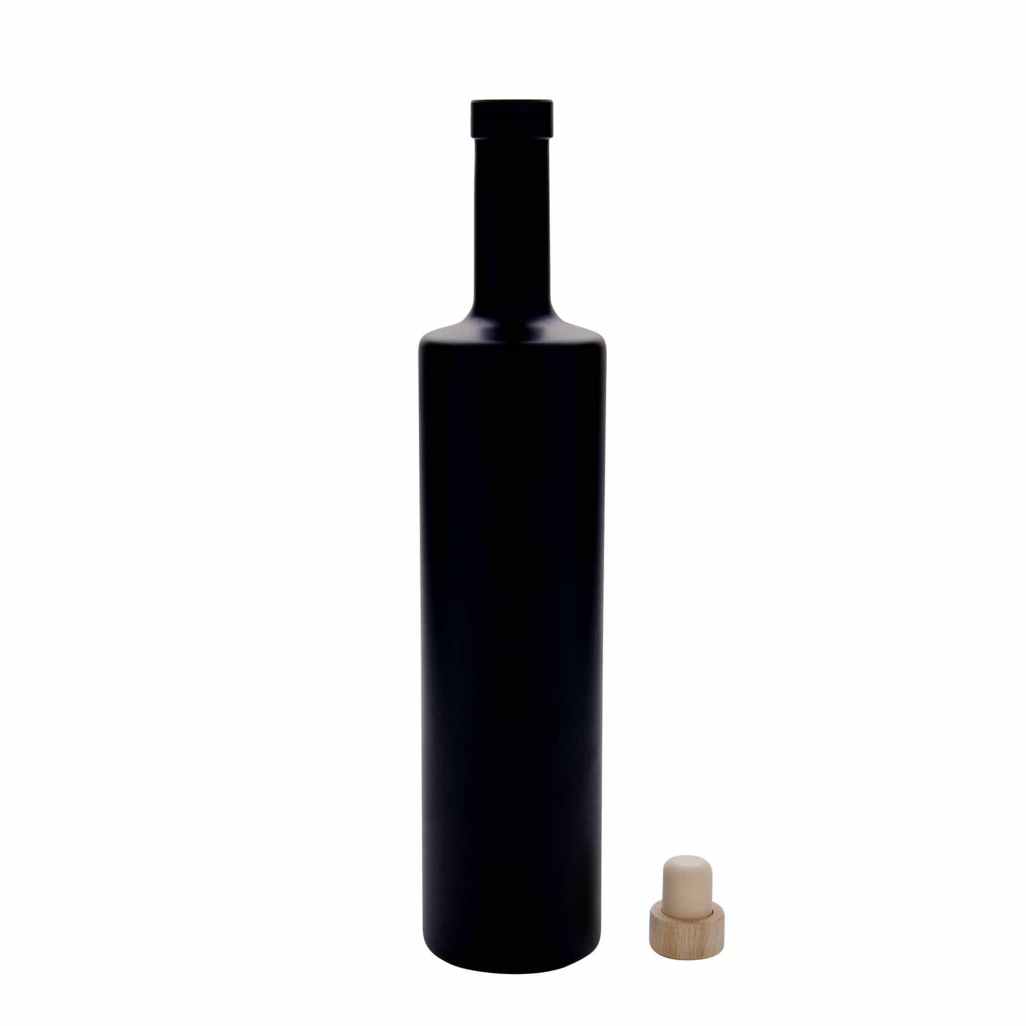 700 ml glassflaske "Centurio", svart, åpning: Kork