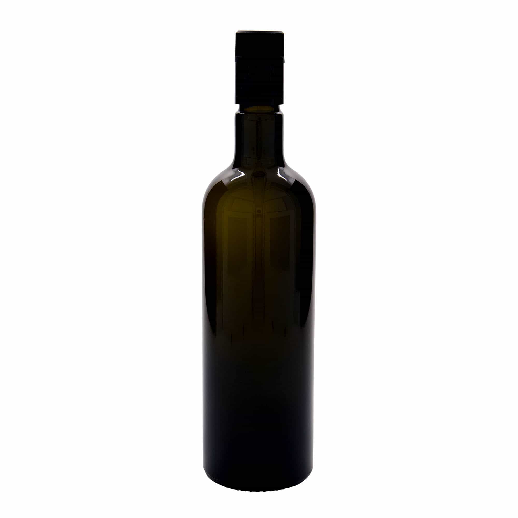 750 ml eddik-/oljeflaske "Willy New", glass, antikkgrønn, åpning: DOP