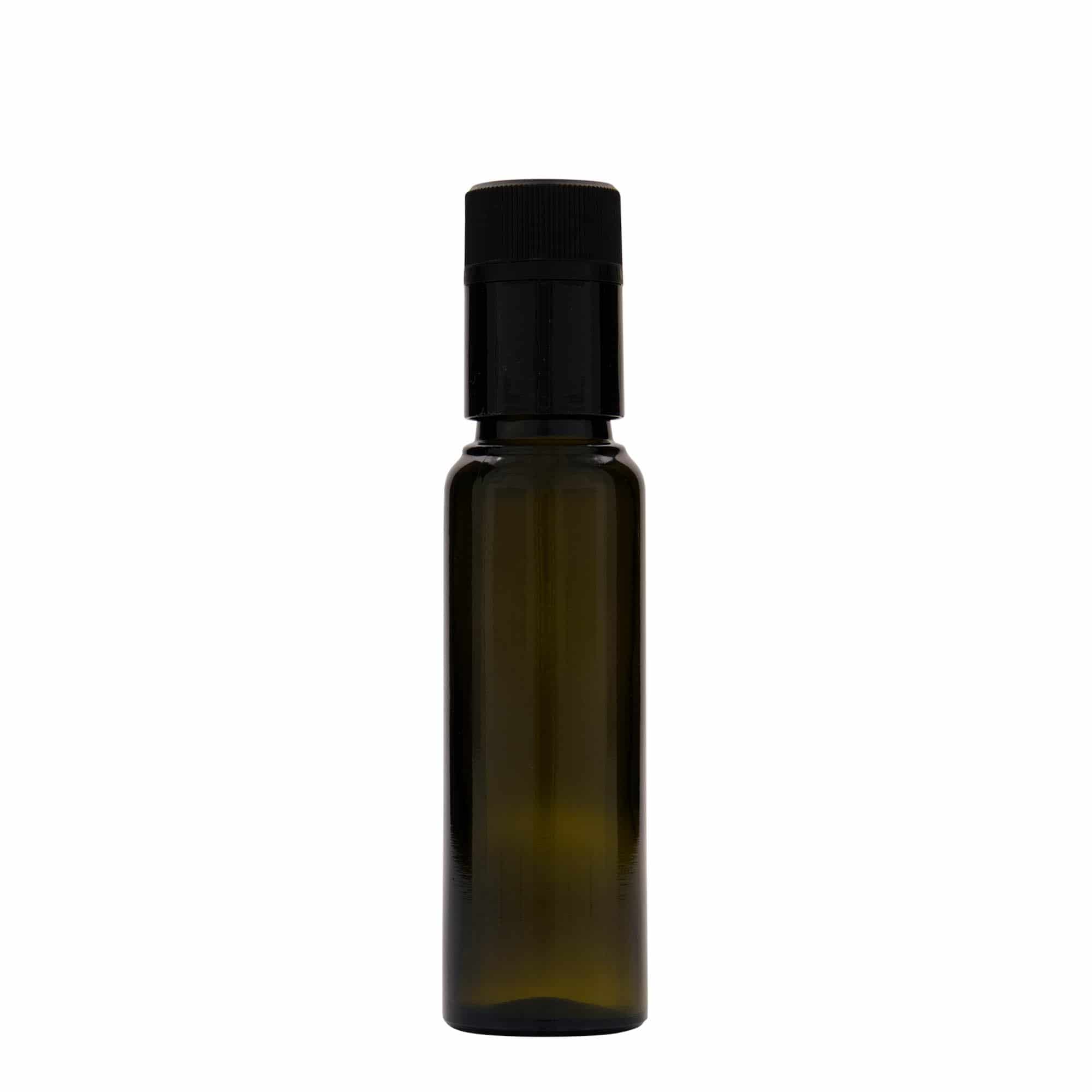 100 ml eddik-/oljeflaske "Willy New", glass, antikkgrønn, åpning: DOP