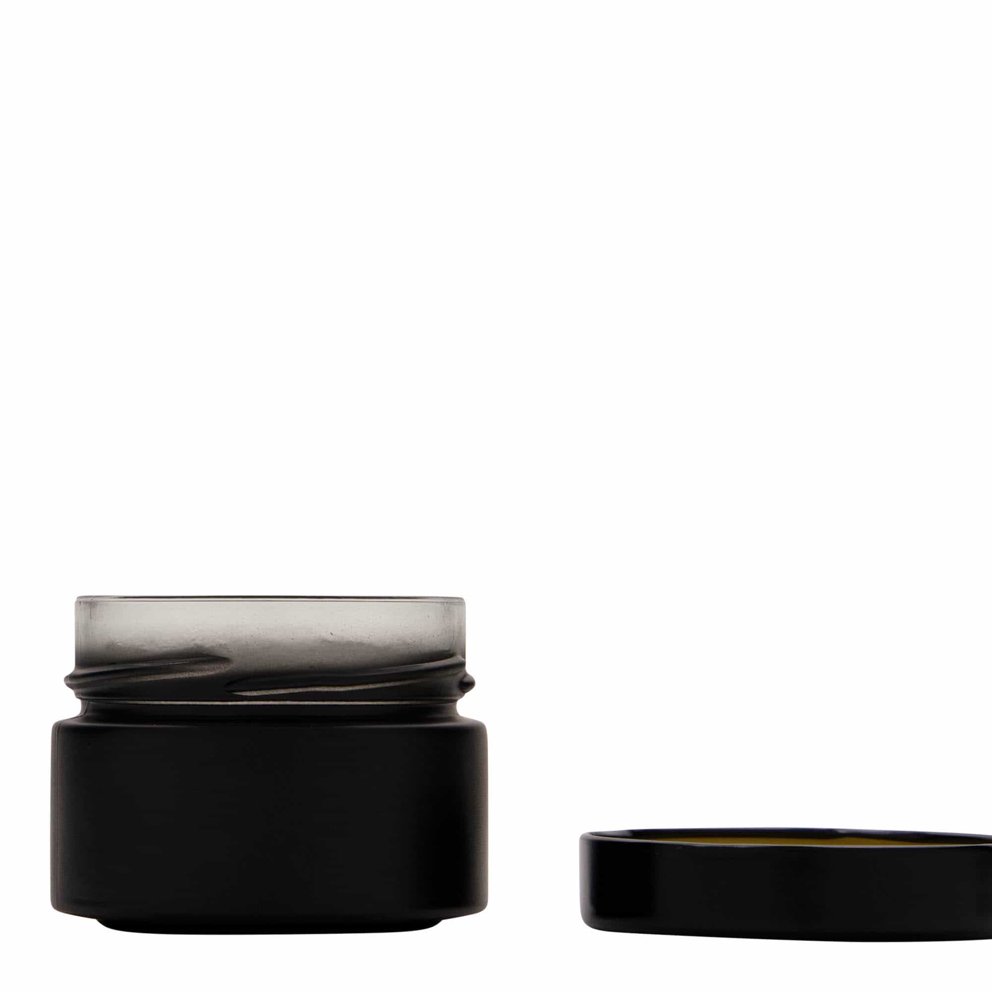 130 ml rundt glass 'Aurora', svart, åpning: Deep-Twist-Off (DTO 66)