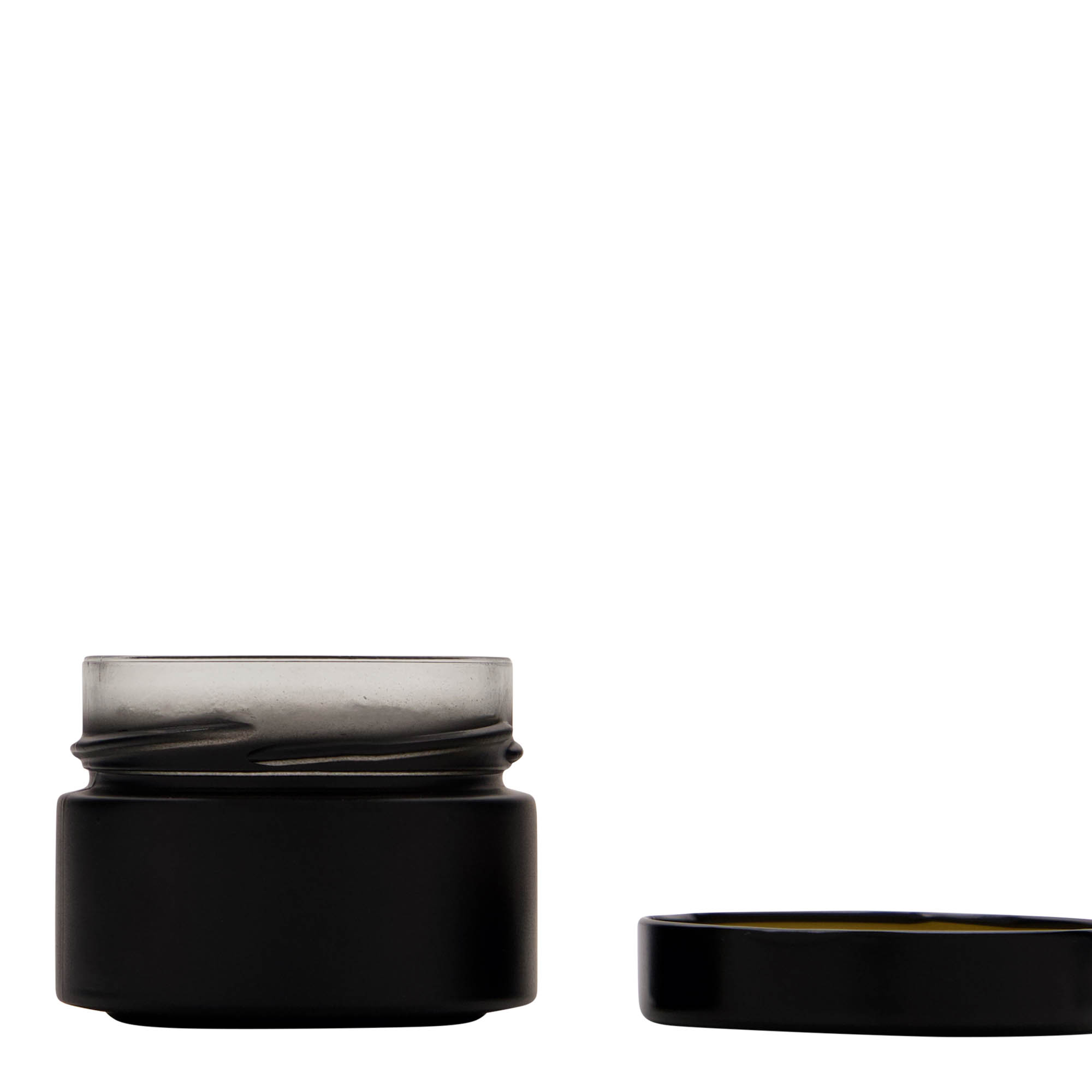 130 ml rundt glass 'Aurora', svart, åpning: Deep-Twist-Off (DTO 66)