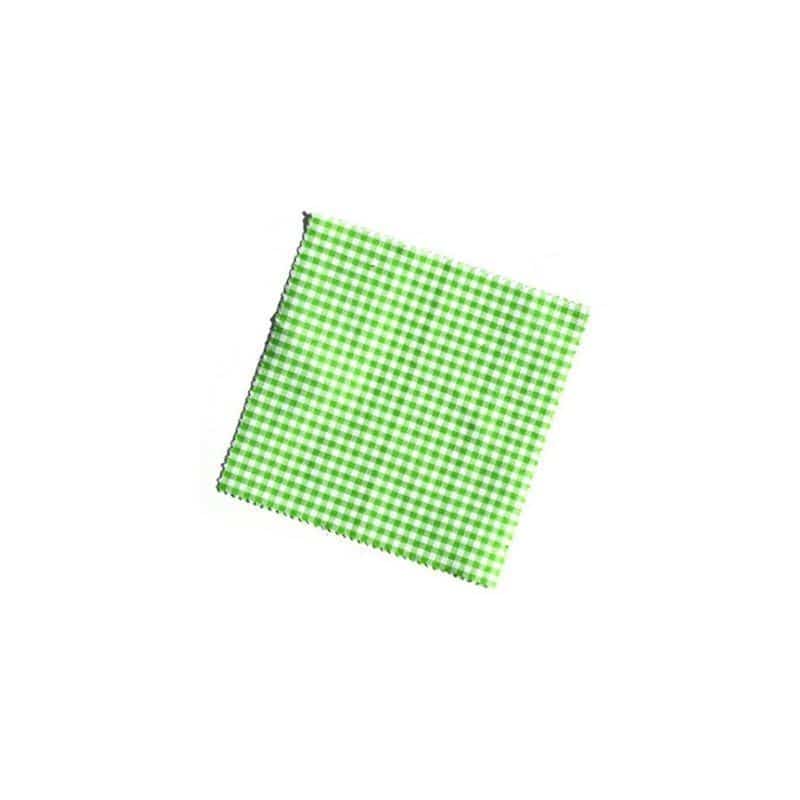 Stoffhette rutete 15x15, kvadratisk, tekstil, bladgrønn, åpning: TO58-TO82