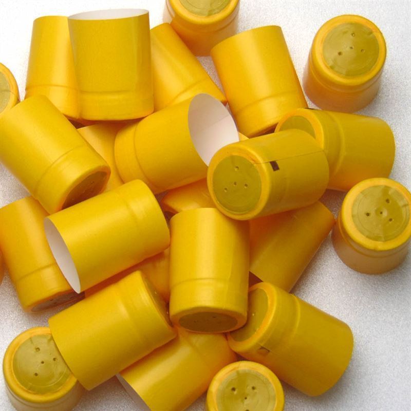Krympekapsel 32x41, PVC-plast, gul Krympekapsel 32x41, PVC-plast, gul