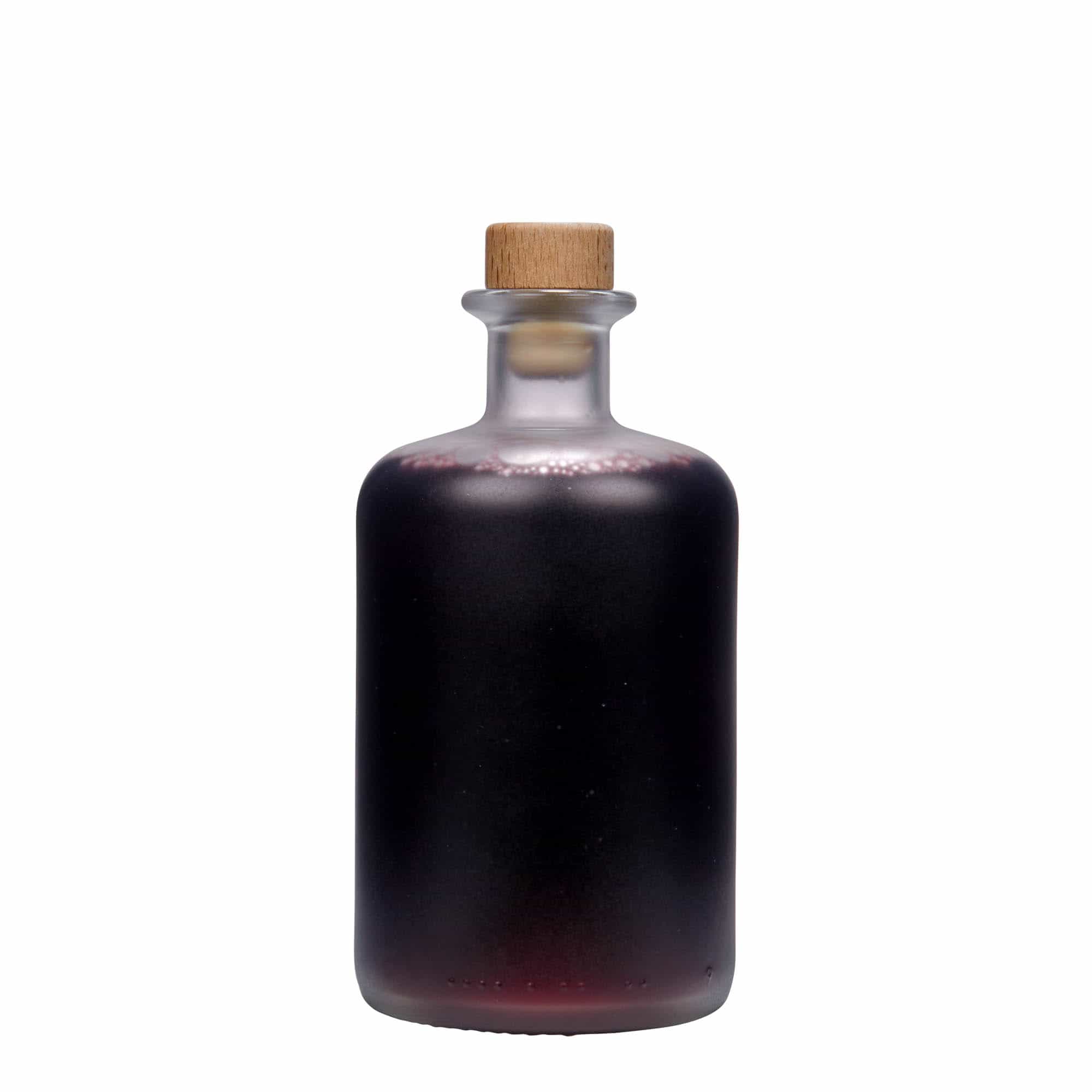 500 ml apotekerglassflaske, iset, åpning: Kork