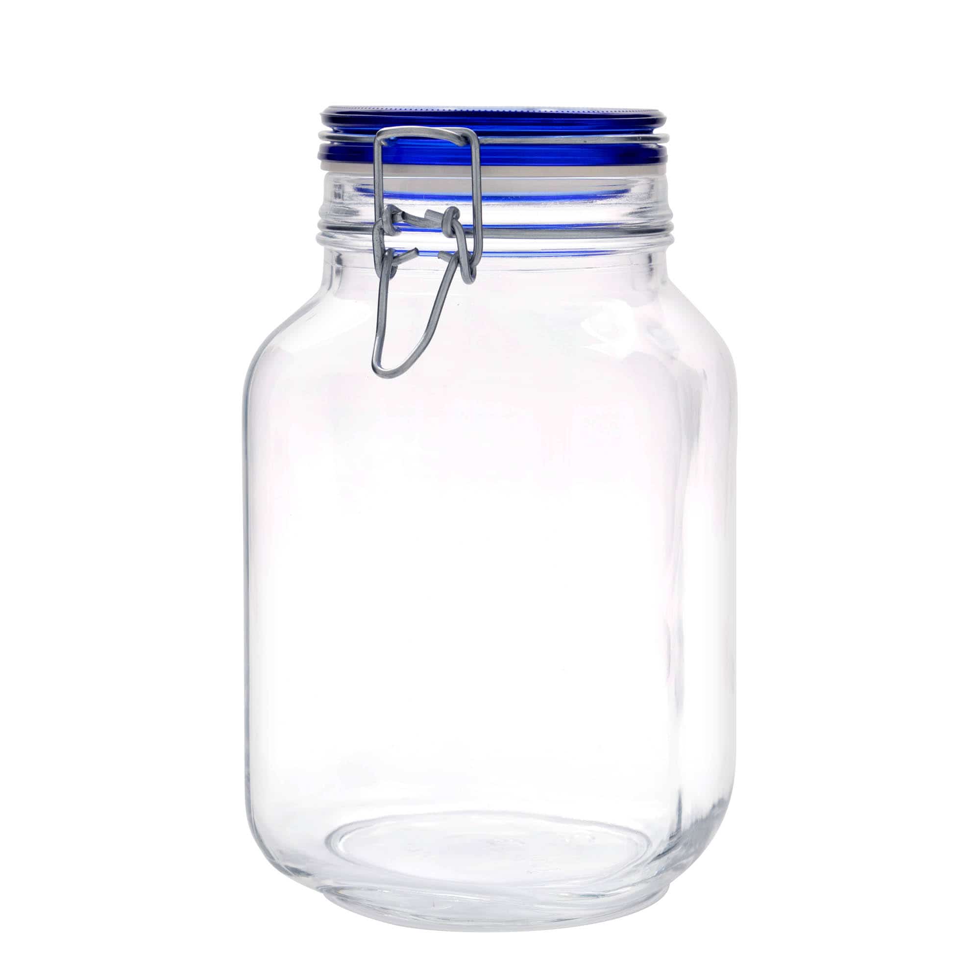2000 ml bøyleglass "Fido" Blue Top, kvadratisk, åpning: Bøylelokk