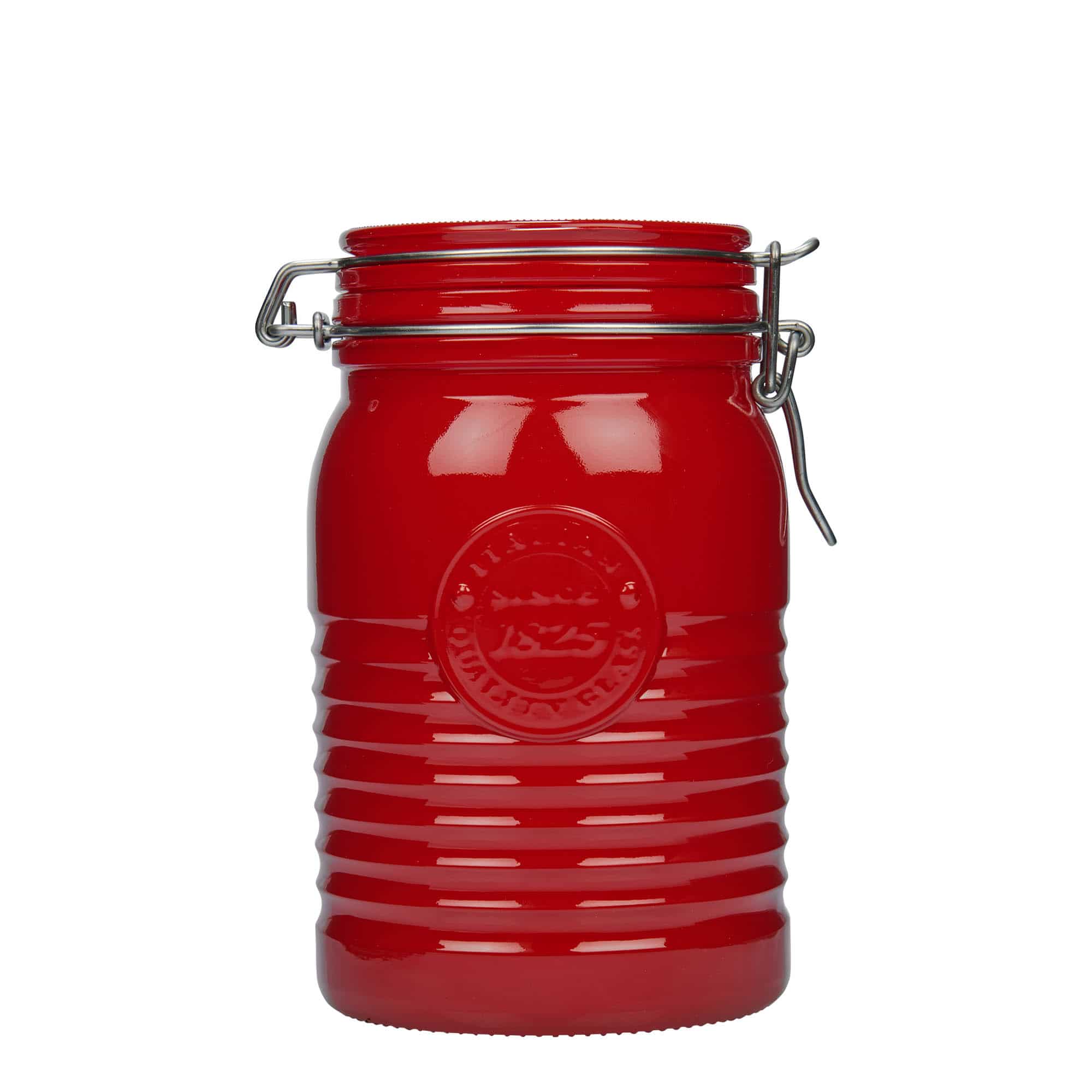 1000 ml bøyleglass "Officina 1825", rød, åpning: Bøylelokk 1000 ml bøyleglass "Officina 1825", rød, åpning: Bøylelokk
