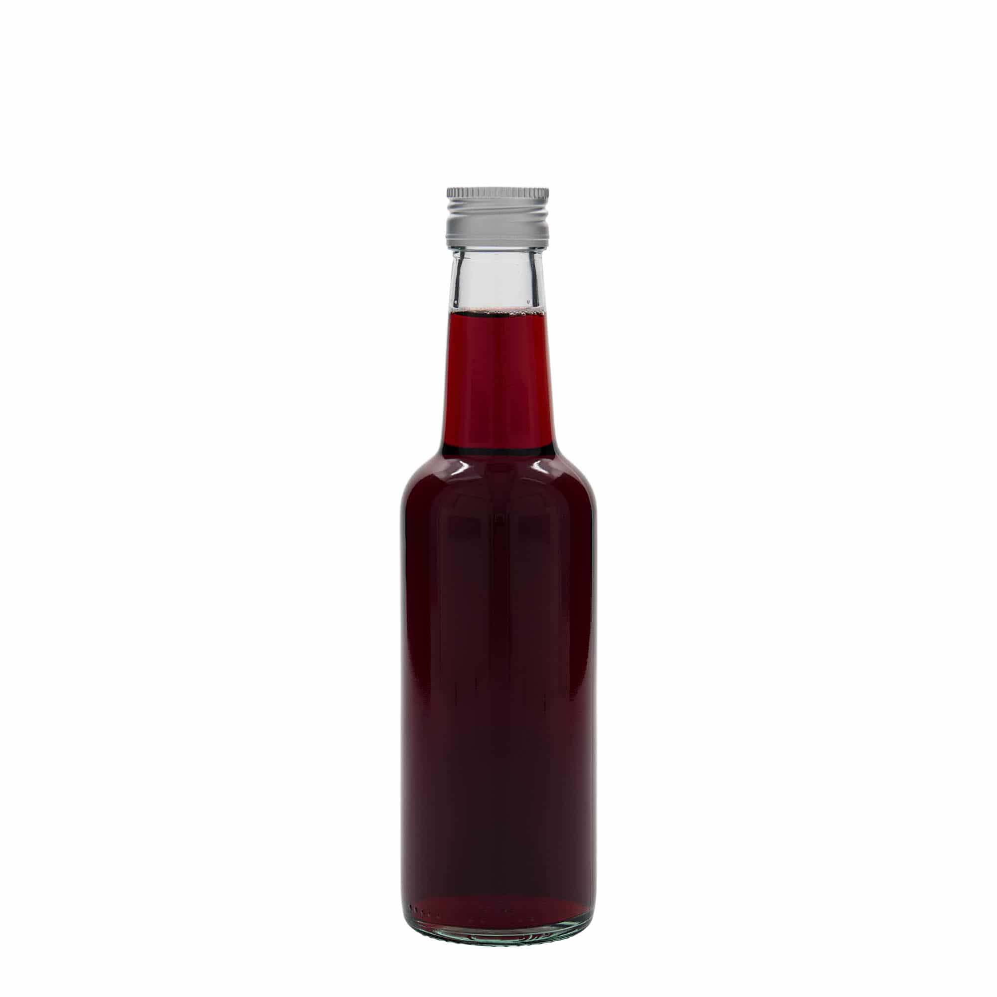 250 ml glassflaske rett hals, åpning: PP 28