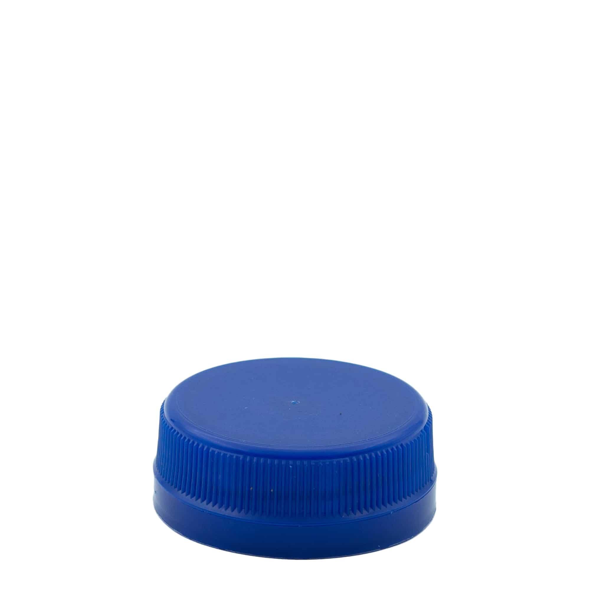 Skrulokk med to gjenger, PE-plast, blå, for åpning: PET 38 mm