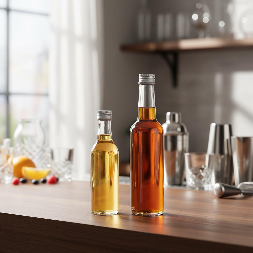 50 ml glassflaske med rett hals, åpning: PP 18