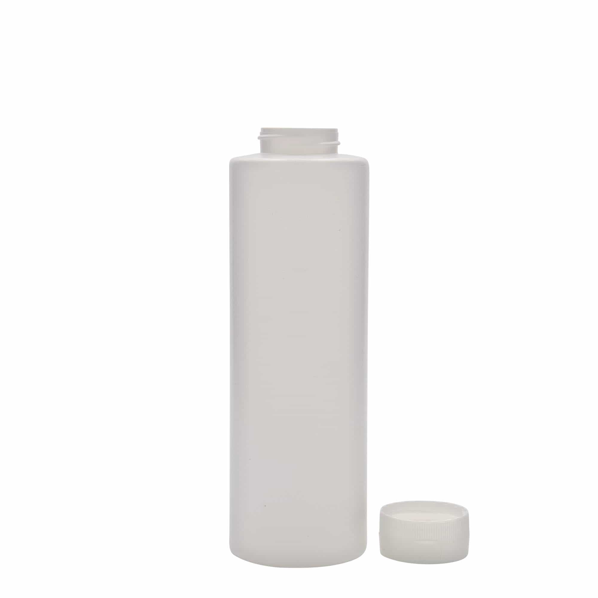 500 ml sausflaske, LDPE-plast, hvit, åpning: 38/400
