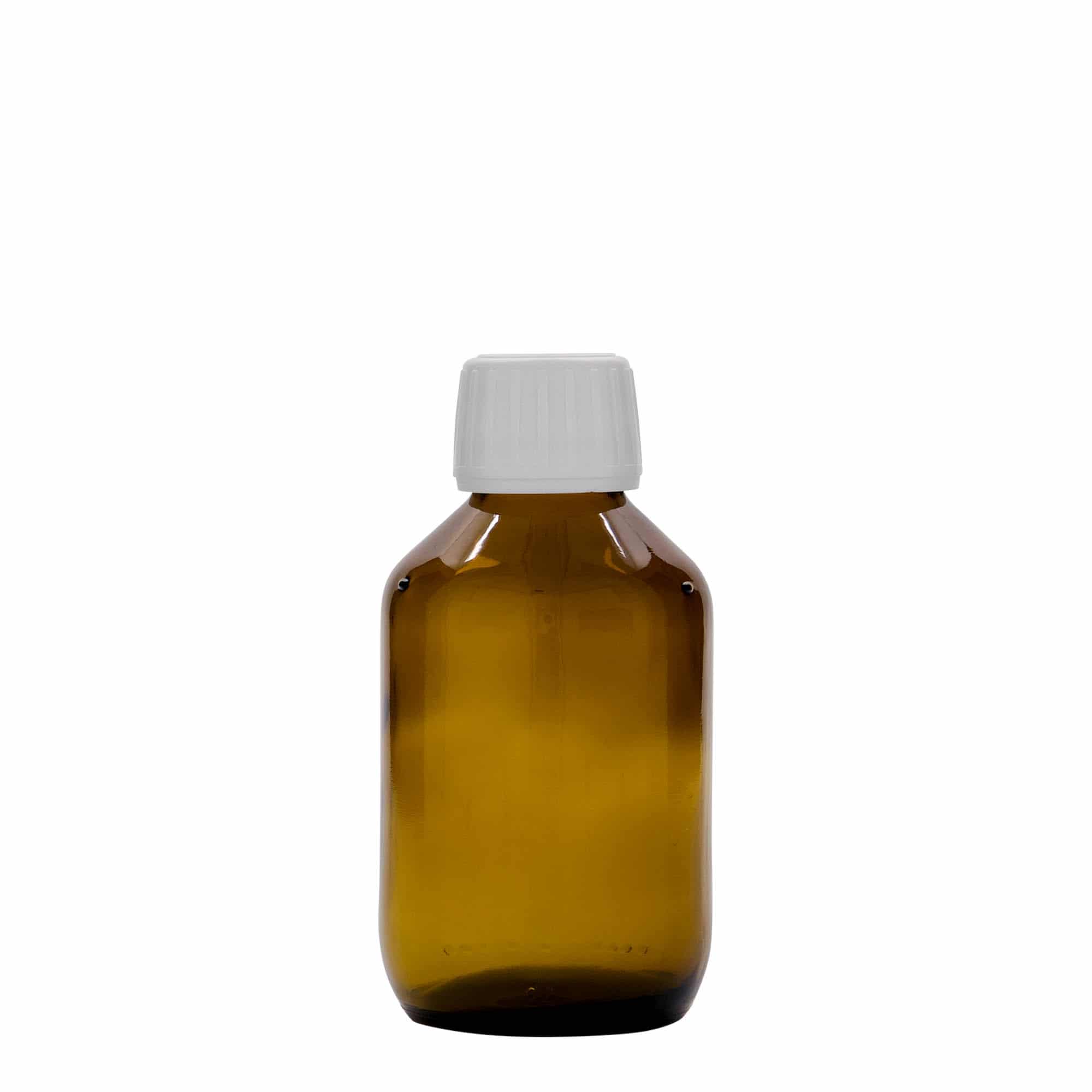 150 ml medisinflaske, brun, glass, åpning: PP 28