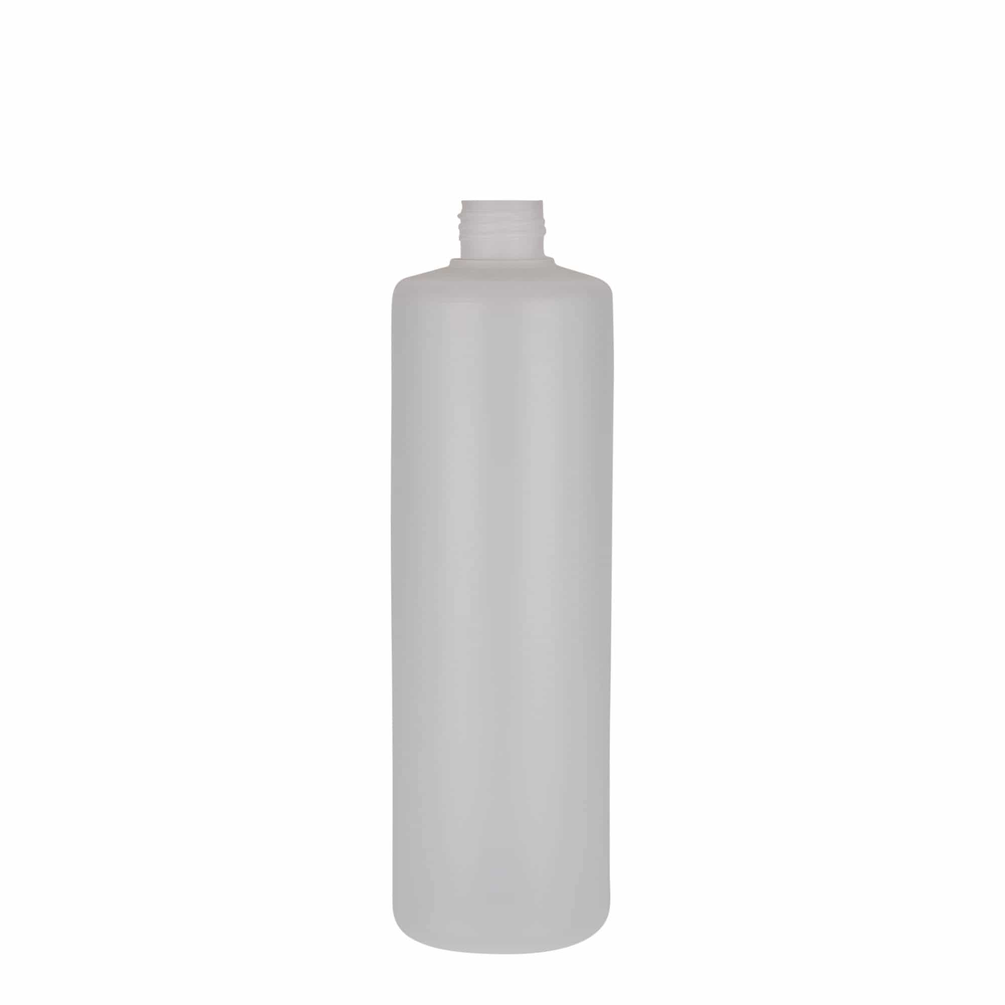 500 ml rundflaske, PE-plast, natur, åpning: Skrulokk 500 ml rundflaske, PE-plast, natur, åpning: Skrulokk