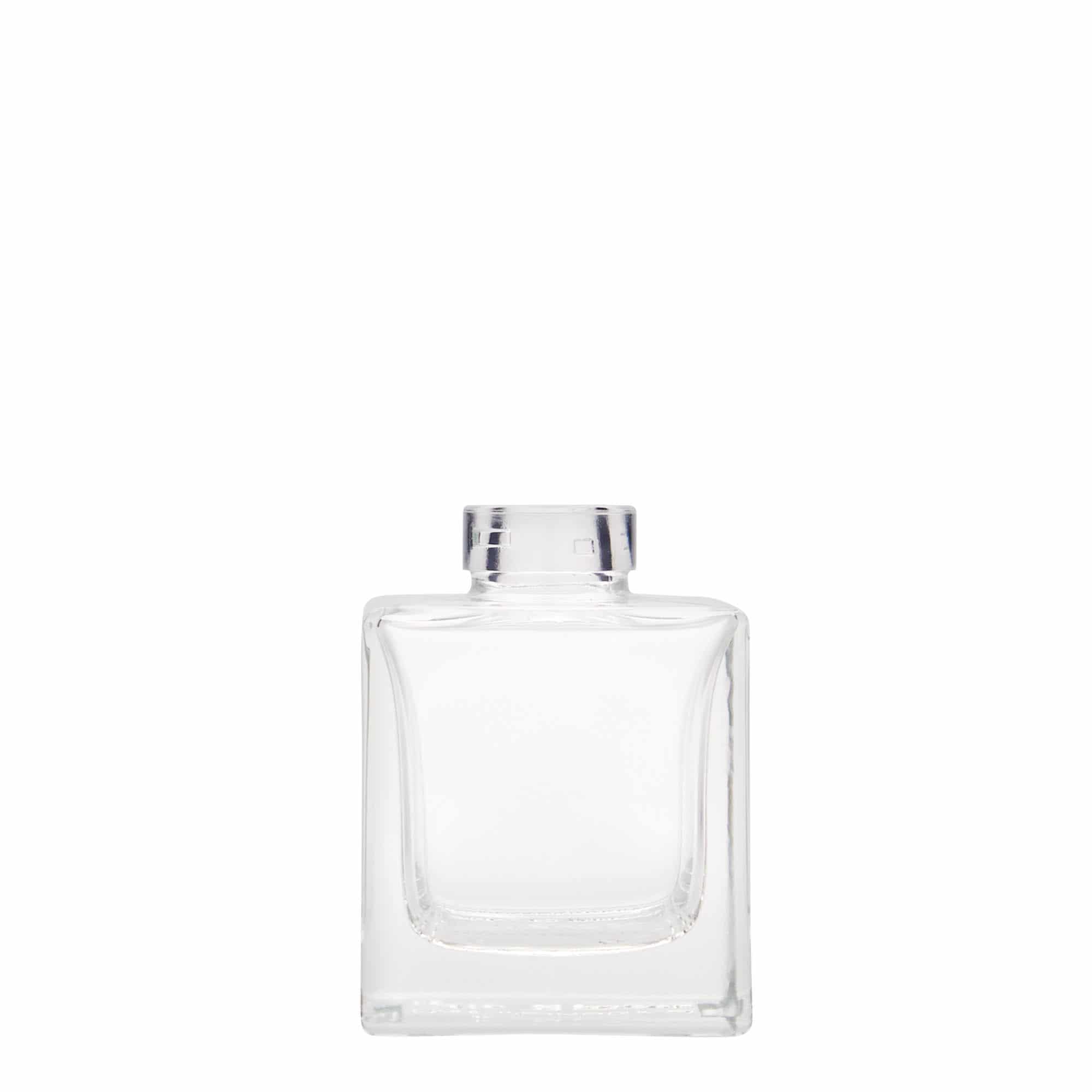 100 ml glassflaske "Cube", kvadratisk, åpning: Kork 100 ml glassflaske "Cube", kvadratisk, åpning: Kork