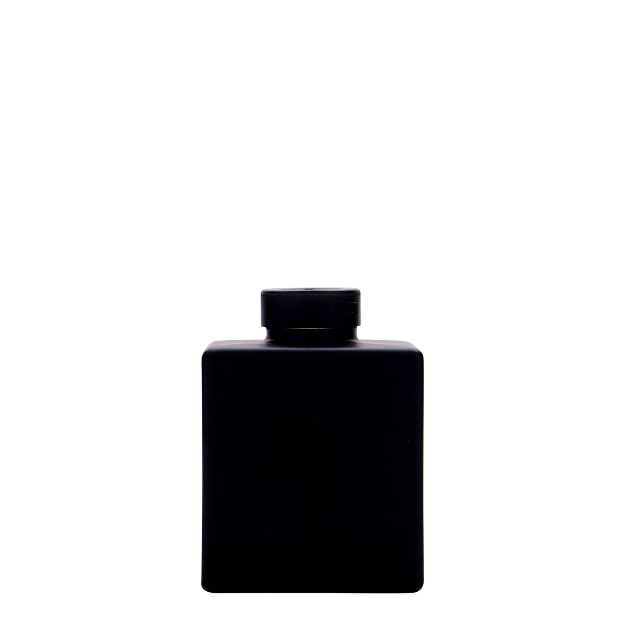 100 ml glassflaske 'Cube', firkantet, svart, åpning: kork 100 ml glassflaske 'Cube', firkantet, svart, åpning: kork