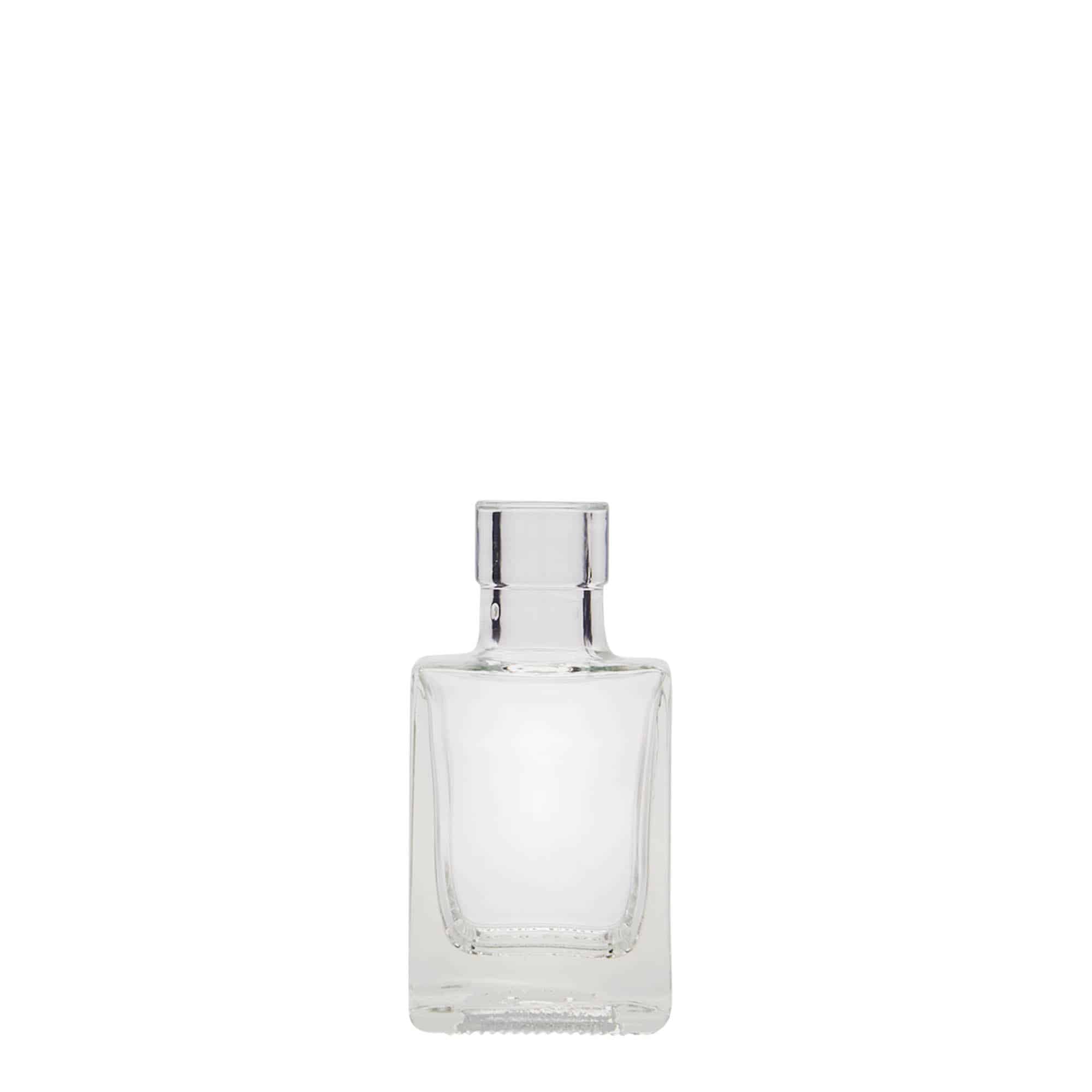 50 ml glassflaske "Cube", kvadratisk, åpning: Kork 50 ml glassflaske "Cube", kvadratisk, åpning: Kork