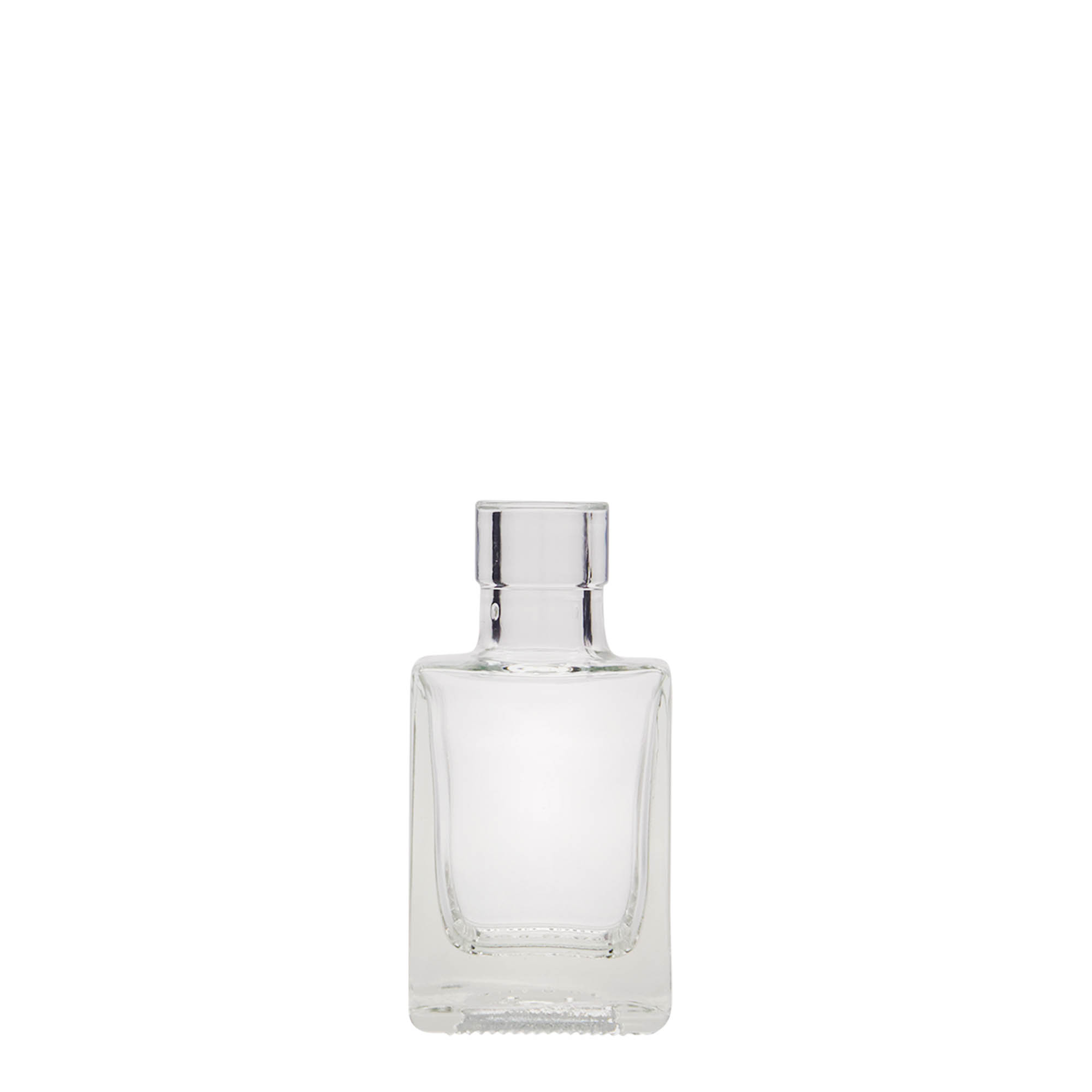 50 ml glassflaske 'Cube', firkantet, åpning: kork 50 ml glassflaske 'Cube', firkantet, åpning: kork