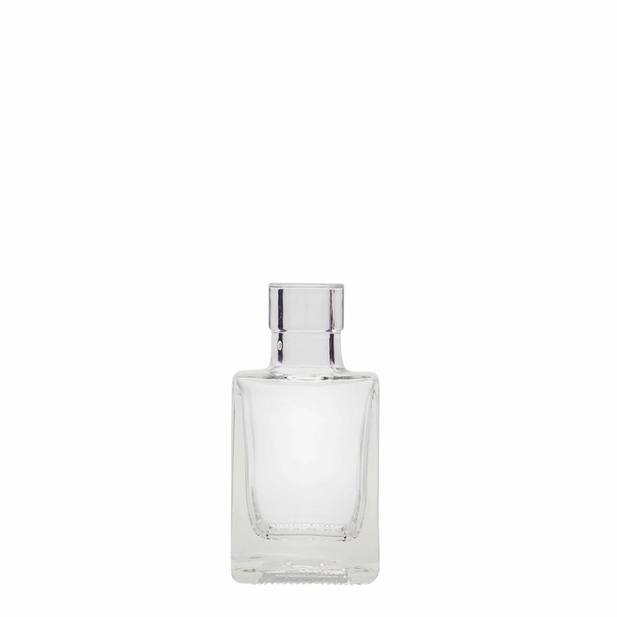 50 ml glassflaske 'Cube', firkantet, åpning: kork