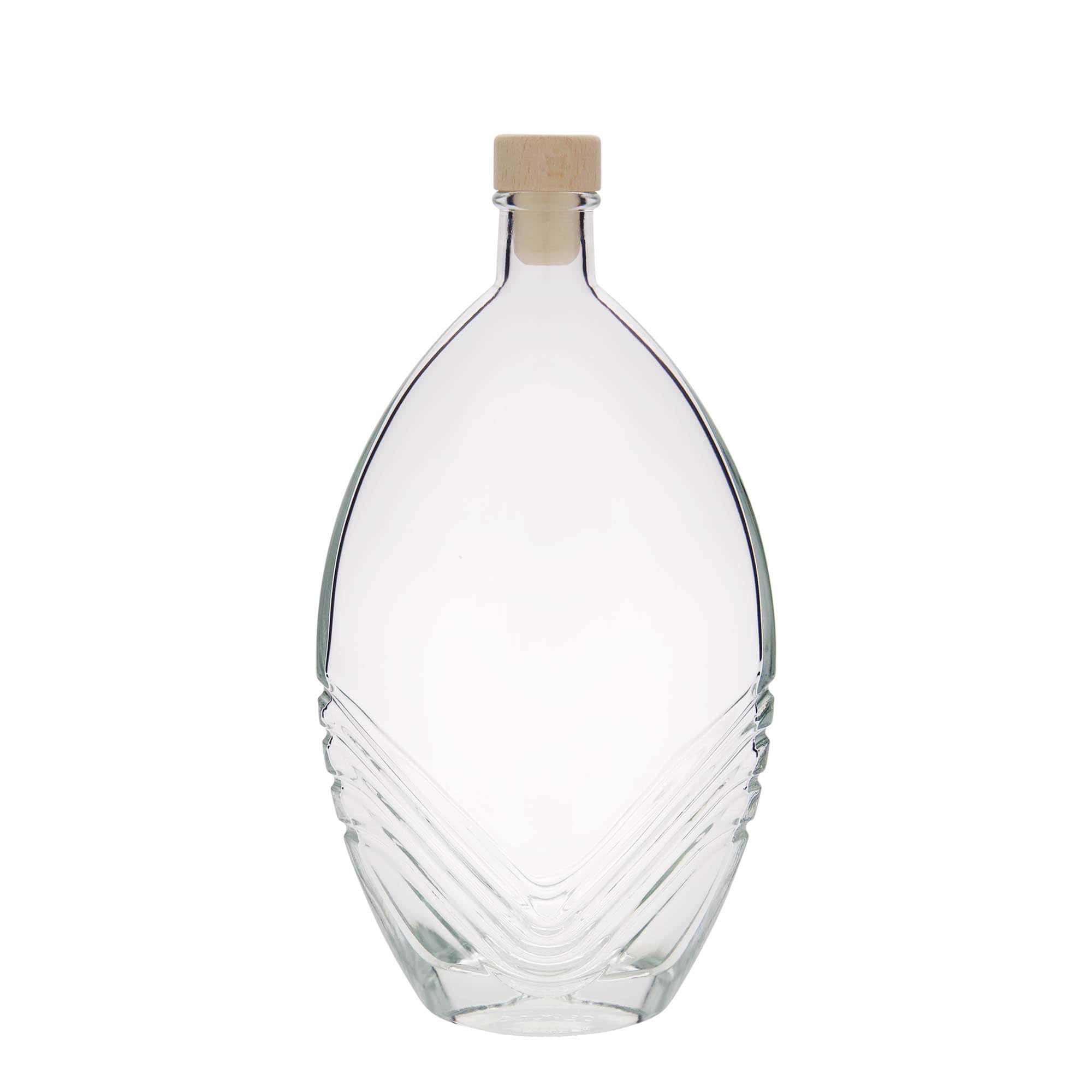 500 ml glassflaske "Florence", oval, åpning: Kork
