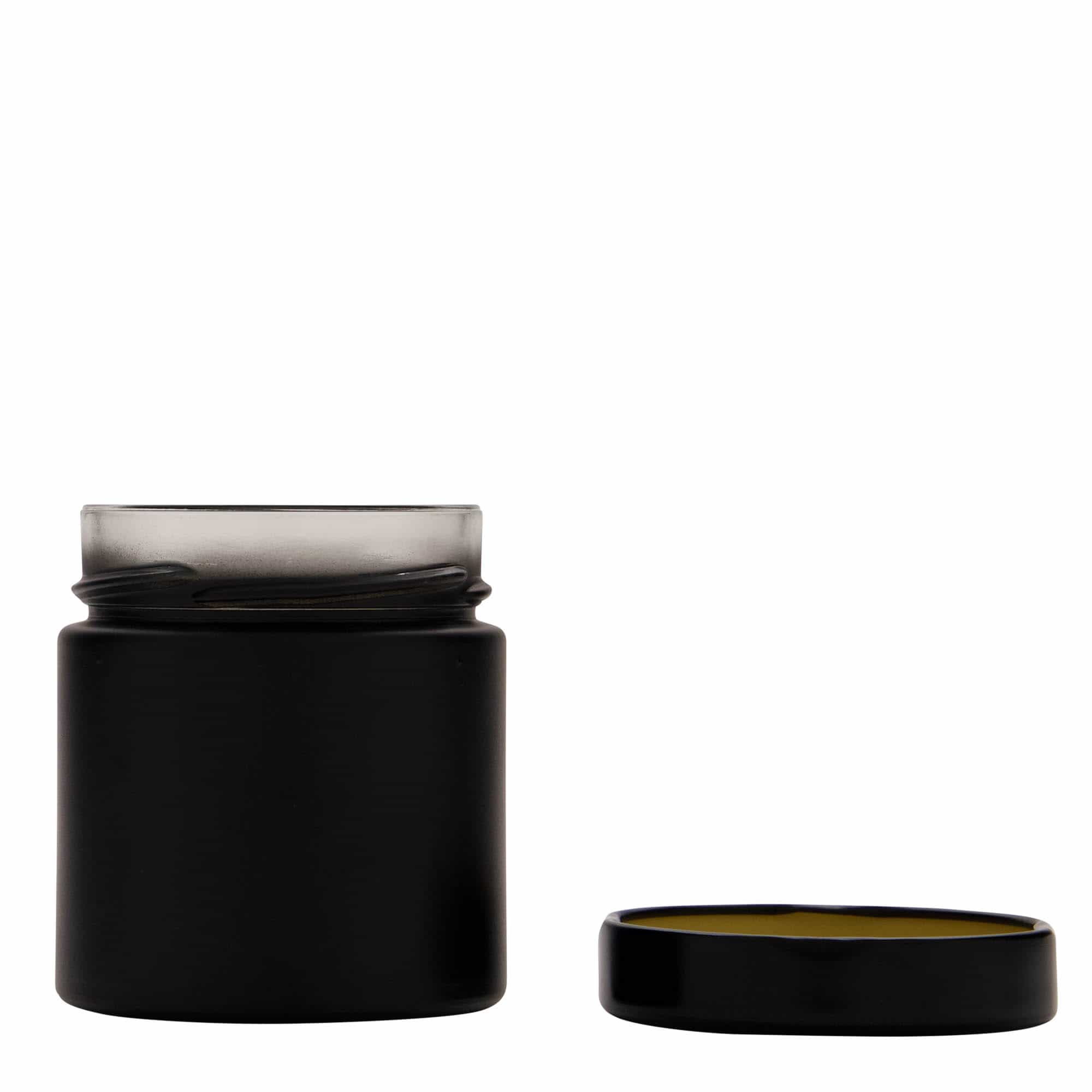 212 ml Rundt glass 'Aurora', svart, åpning: Deep-Twist-Off (DTO 66)
