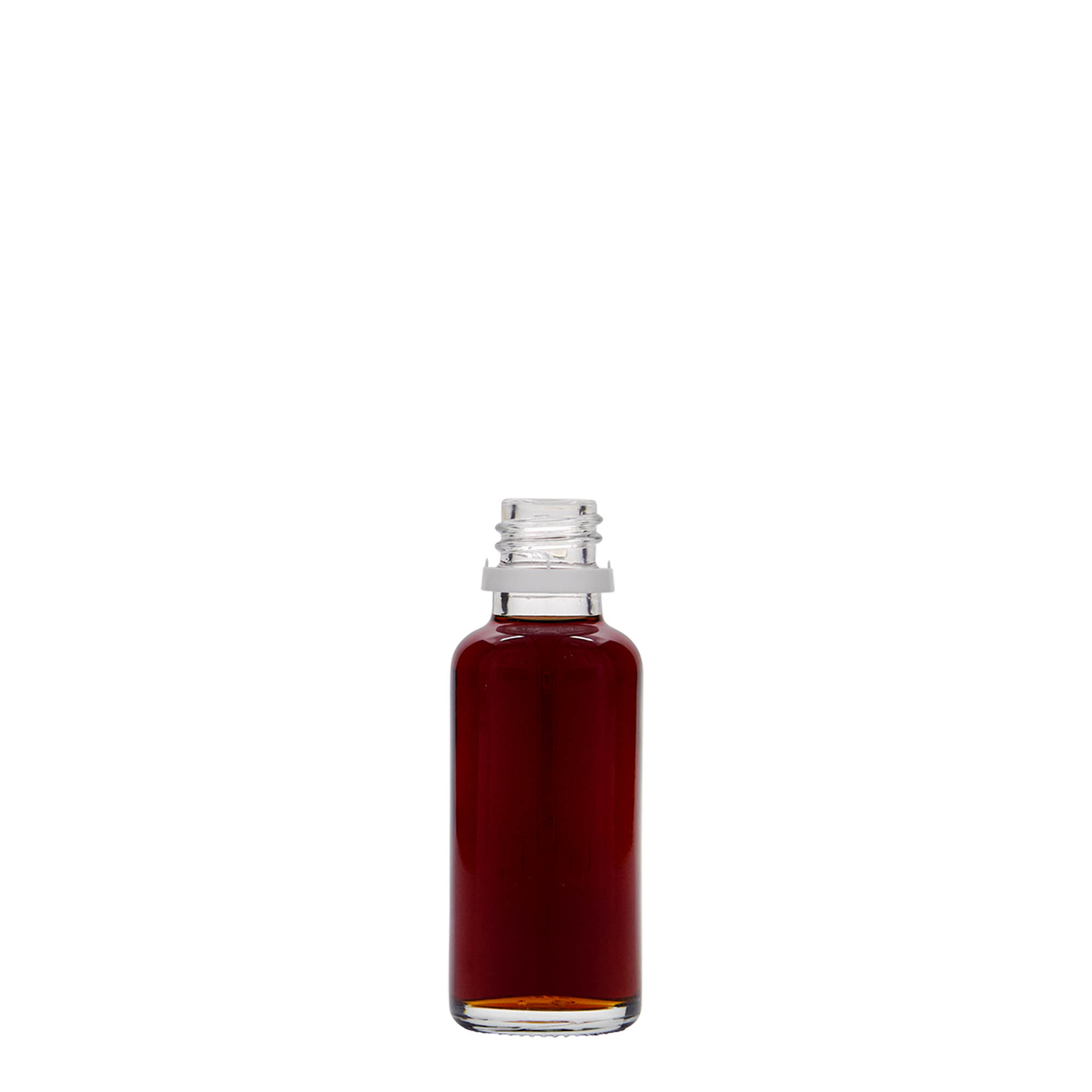 30 ml medisinsk flaske, glass, åpning: DIN 18