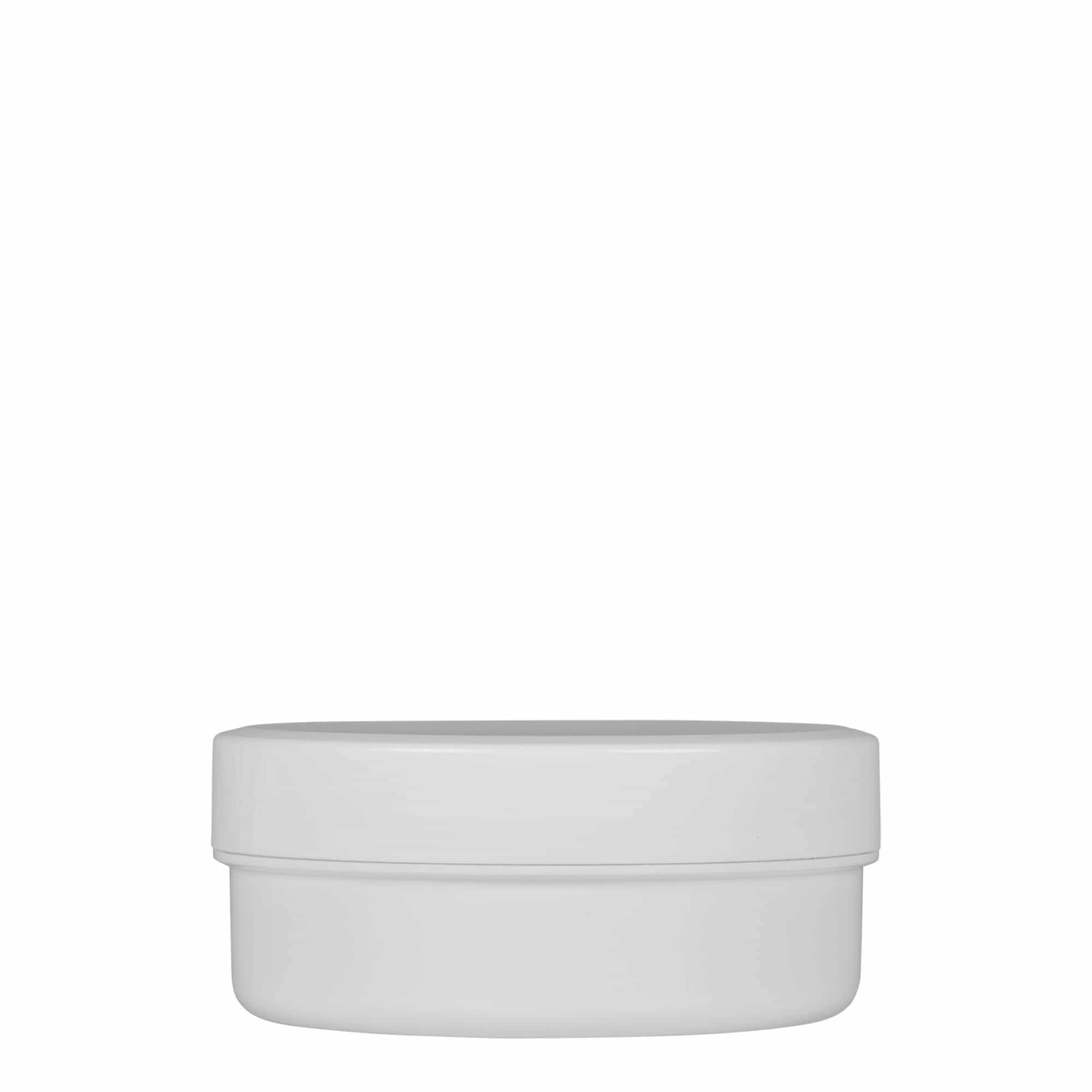 125 ml plastboks "White Line", PP, hvit, åpning: Skrulokk