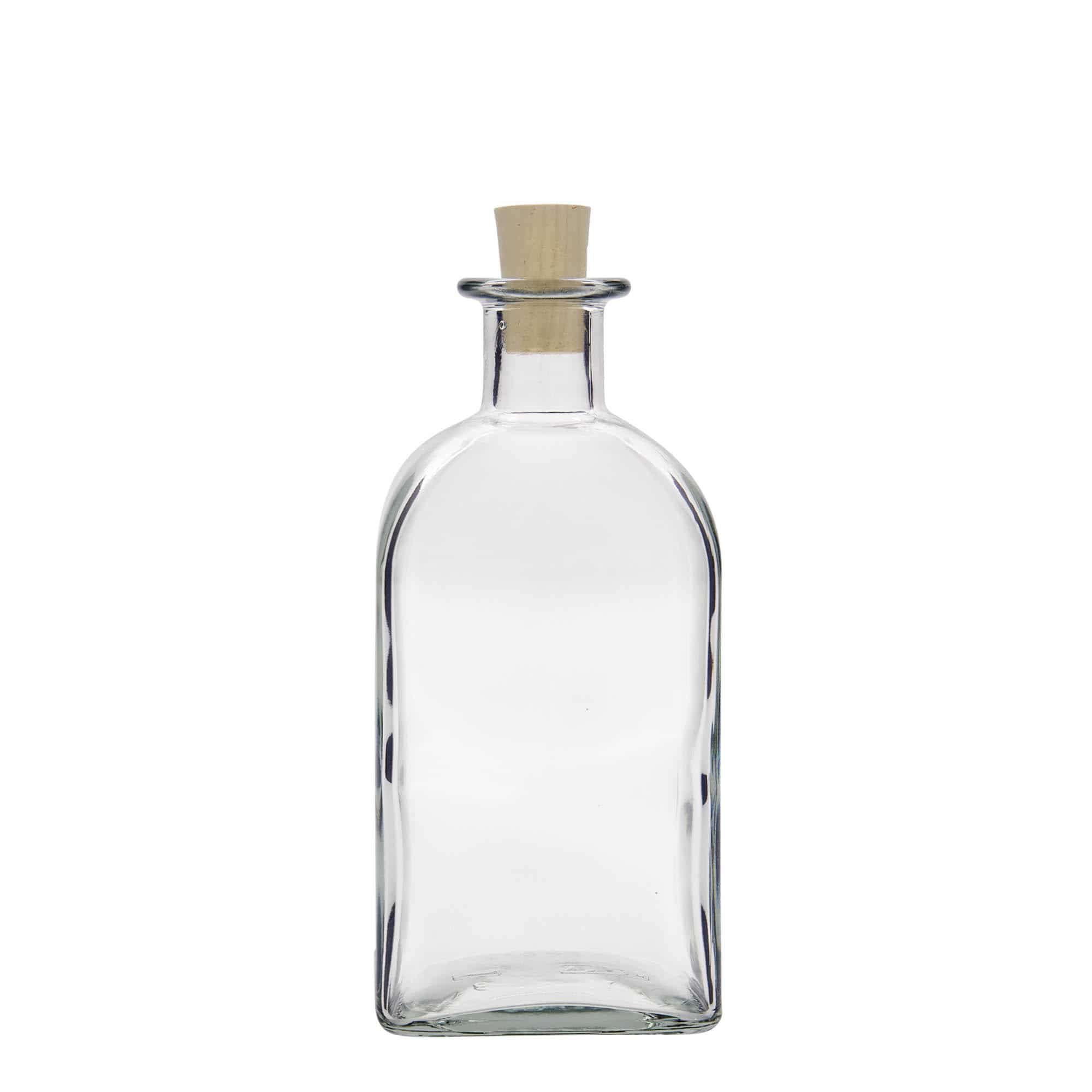 500 ml apotekerglassflaske Carré, kvadratisk, åpning: Kork