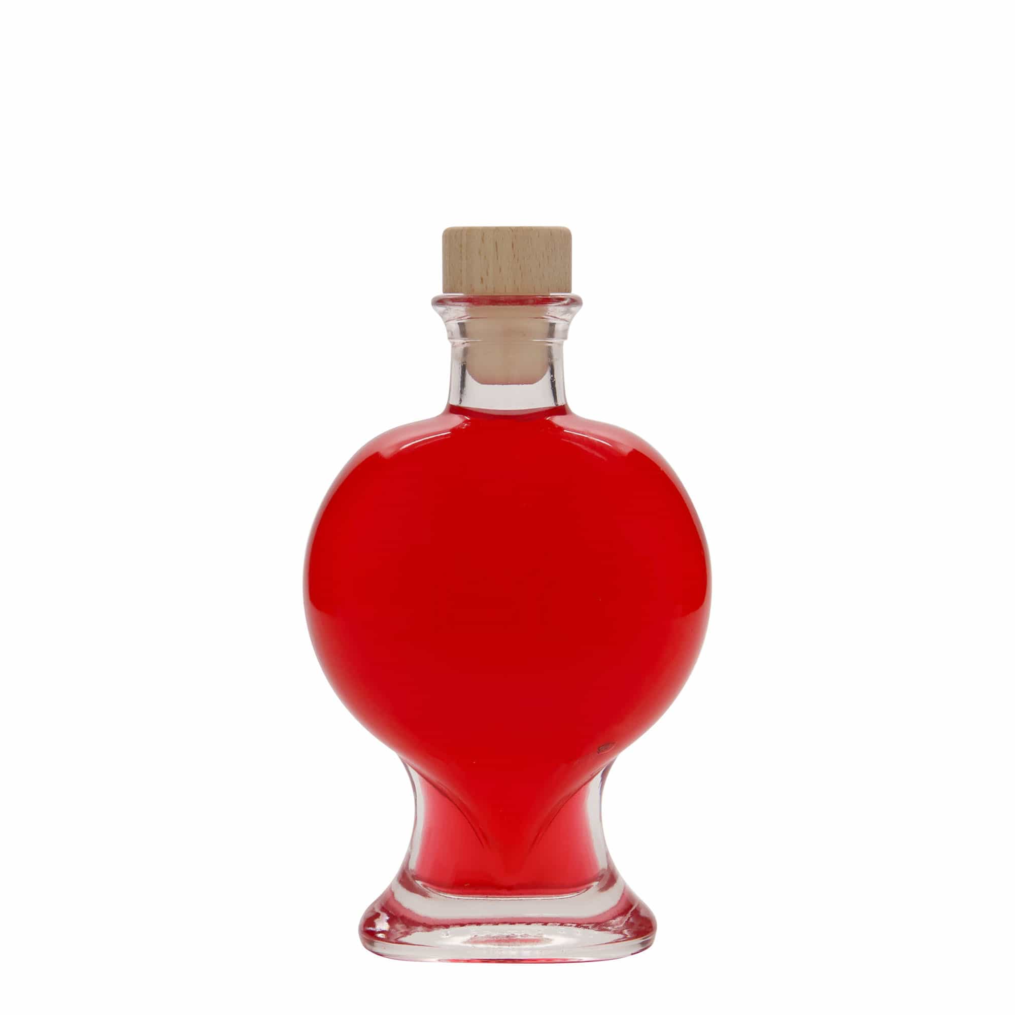 200 ml glassflaske "hjerte", åpning: Kork