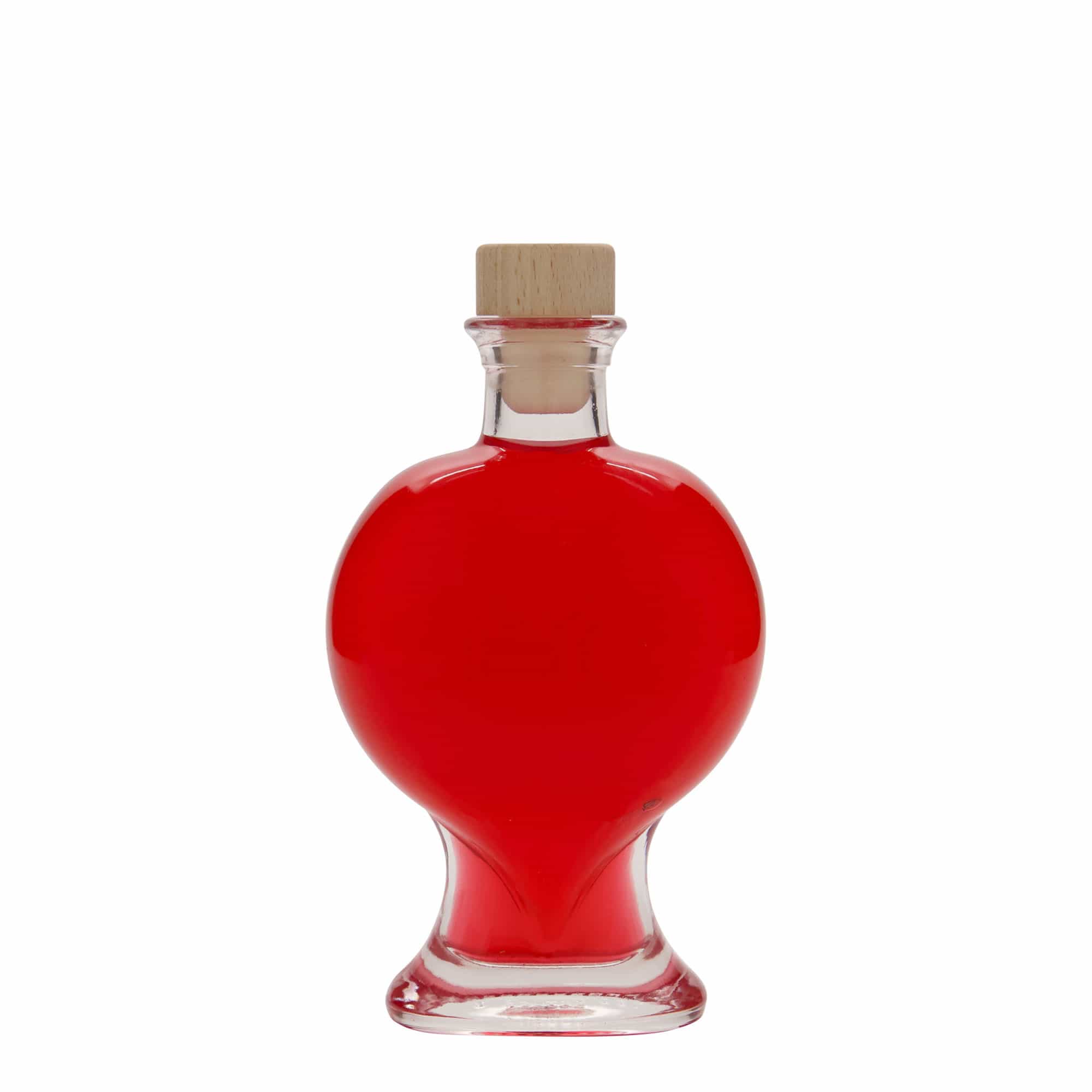 200 ml glassflaske 'Hjerte', åpning: kork