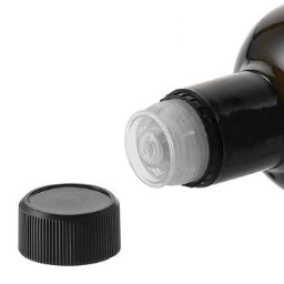 DOP-originalitets-lokk med flaskeheller, PE-plast, svart