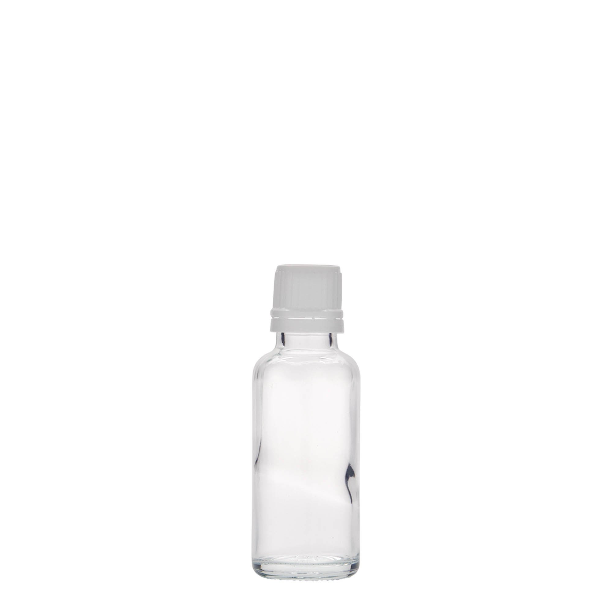 30 ml medisinsk flaske, glass, åpning: DIN 18