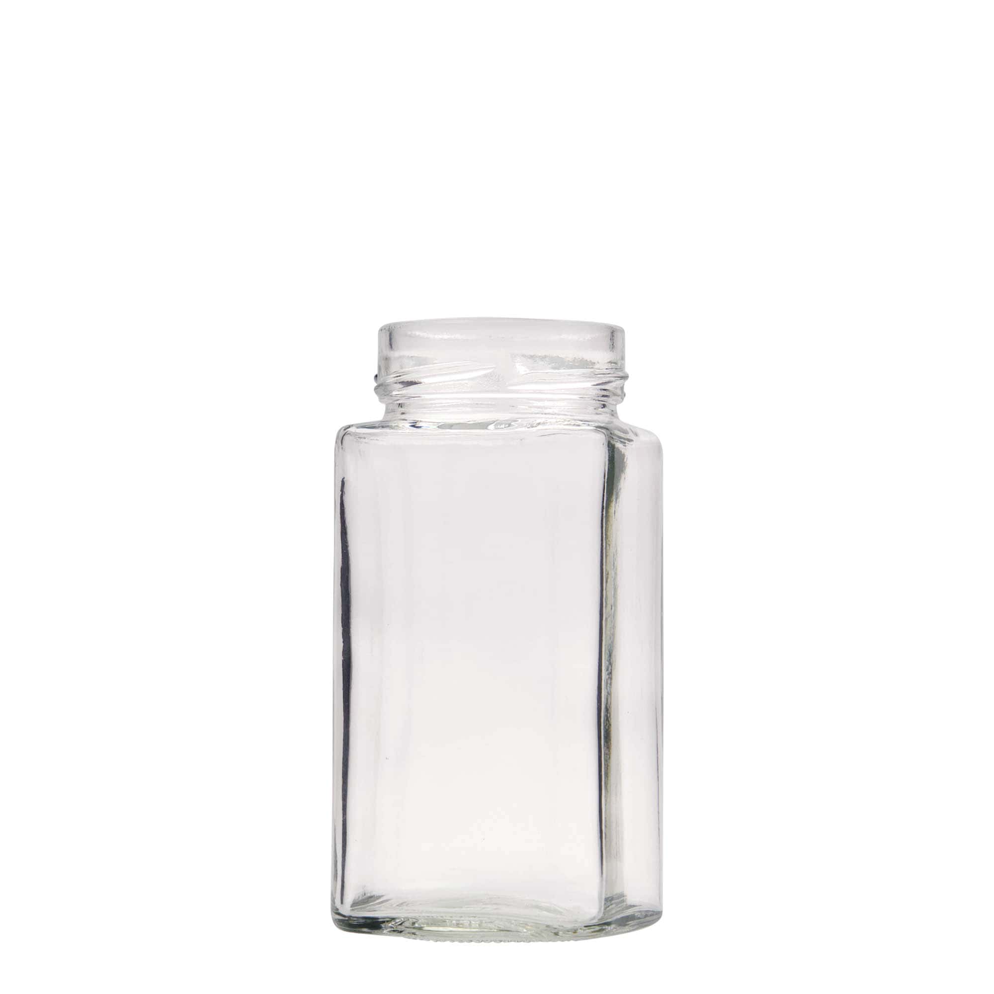 314 ml firkantglass 'Funny', åpning: Deep-Twist-Off (DTO 58)