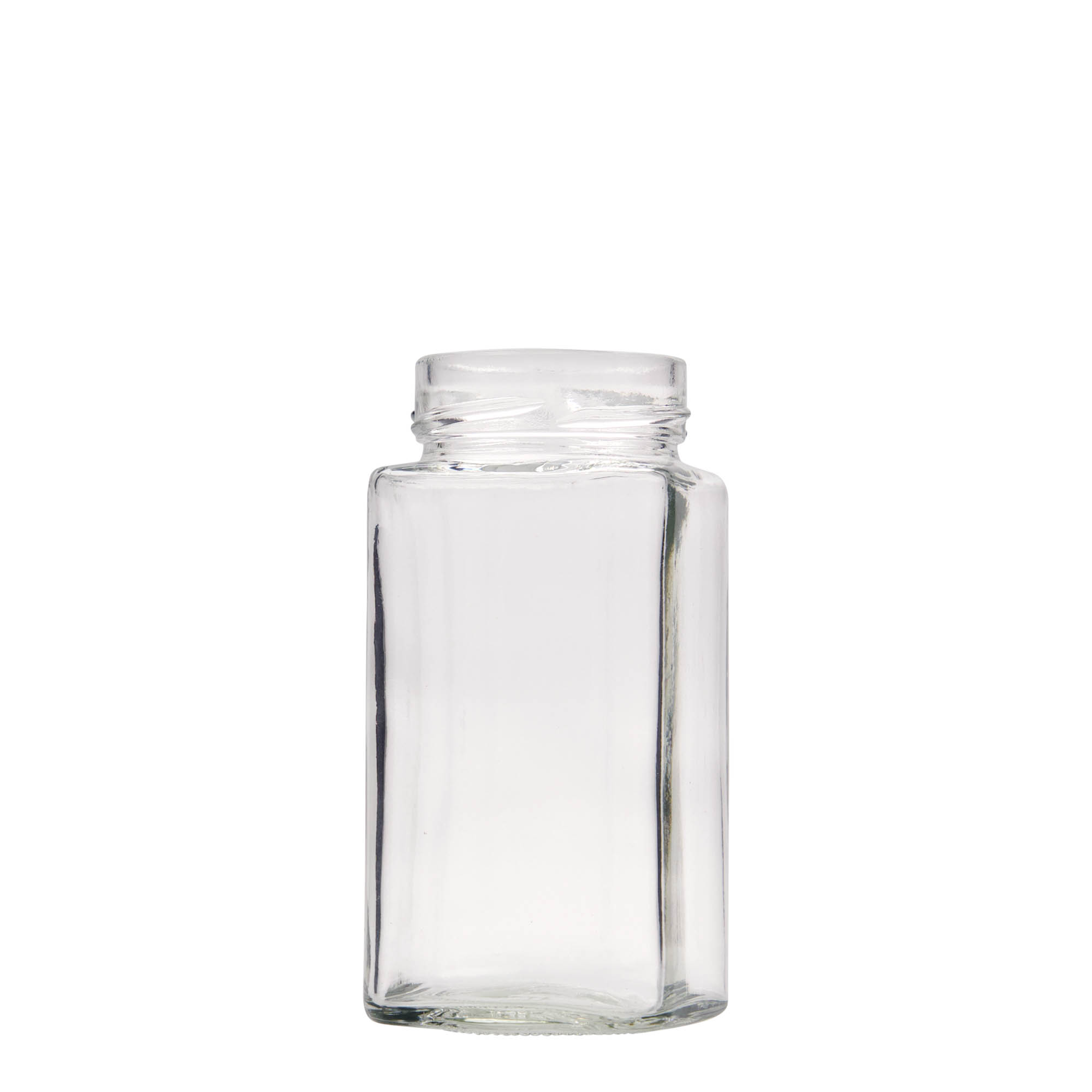 314 ml firkantglass 'Funny', åpning: Deep-Twist-Off (DTO 58)