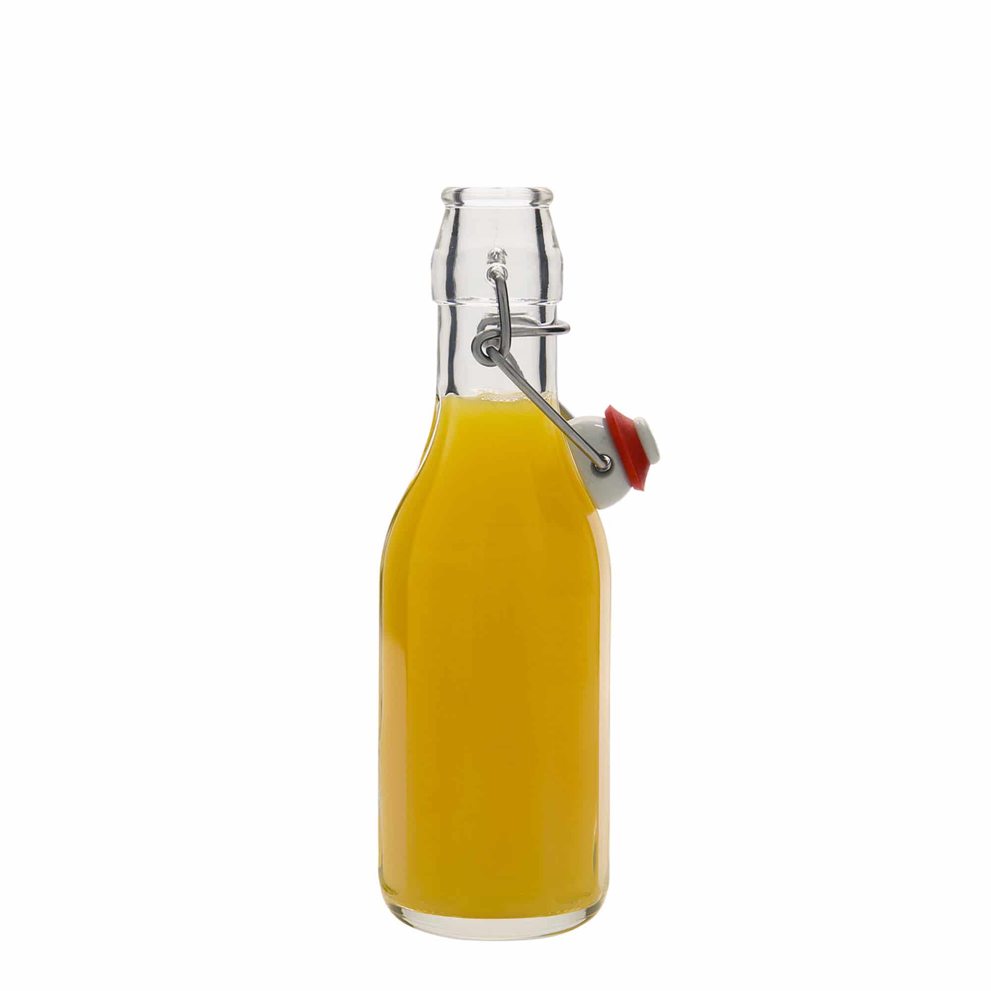 250 ml glassflaske "Bravo", tikantet, åpning: Bøylelokk
